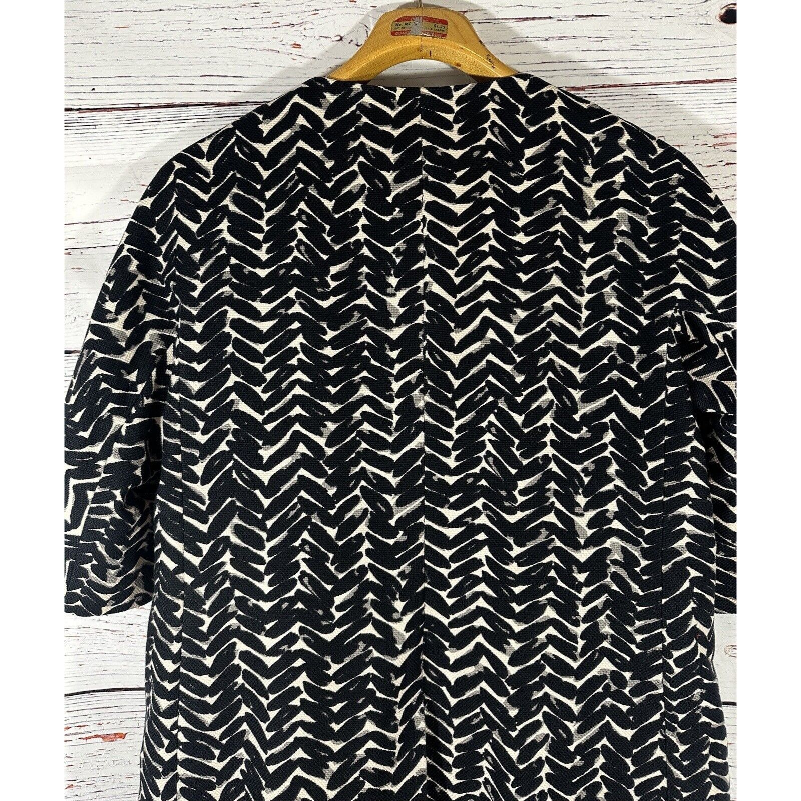 Talbots Talbots Dress Coat Overcoat Black & White Abstract Herringbo Size XL / US 12-14 / IT 48-50 - 13 Thumbnail