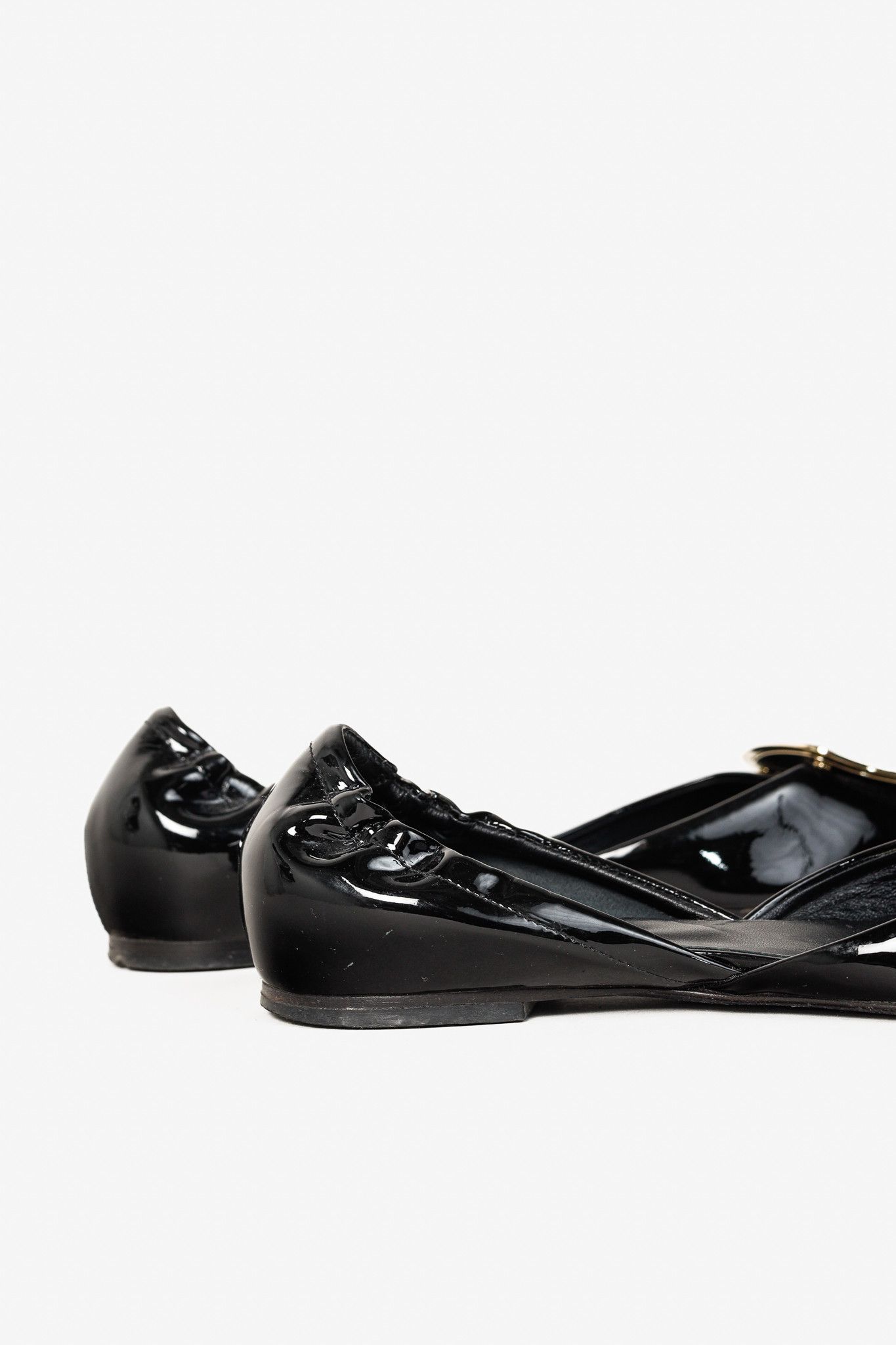 Roger Vivier Roger Vivier Chips Black Patent Leather Buckle Scrunch Flats Size US 5.5 / IT 35.5 - 9 Thumbnail