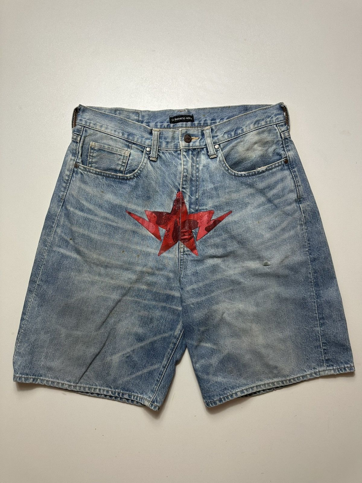 Bape Vintage Bape Twin Sta Camo Jorts Size US 32 / EU 48 - 1 Thumbnail