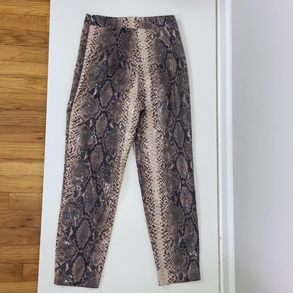 Designer Missguided l NWT High Waist Snakeskin Trouser Size 4P Size 27" / US 4 / IT 40 - 9 Thumbnail