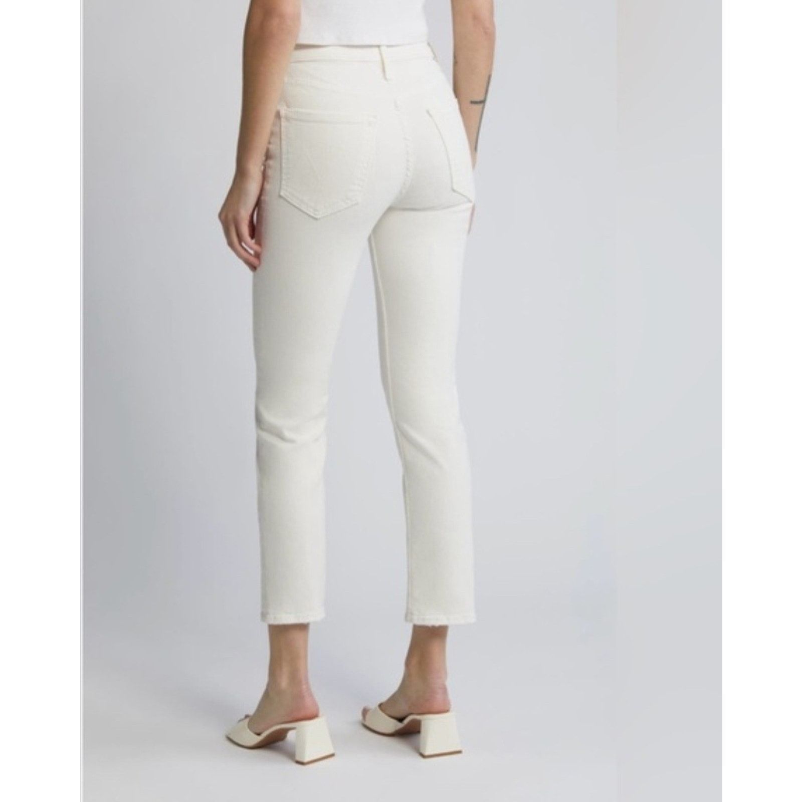 MOTHER Mother The Tomcat Ankle Jeans In Cream Puffs 25 Size 23" - 5 Thumbnail
