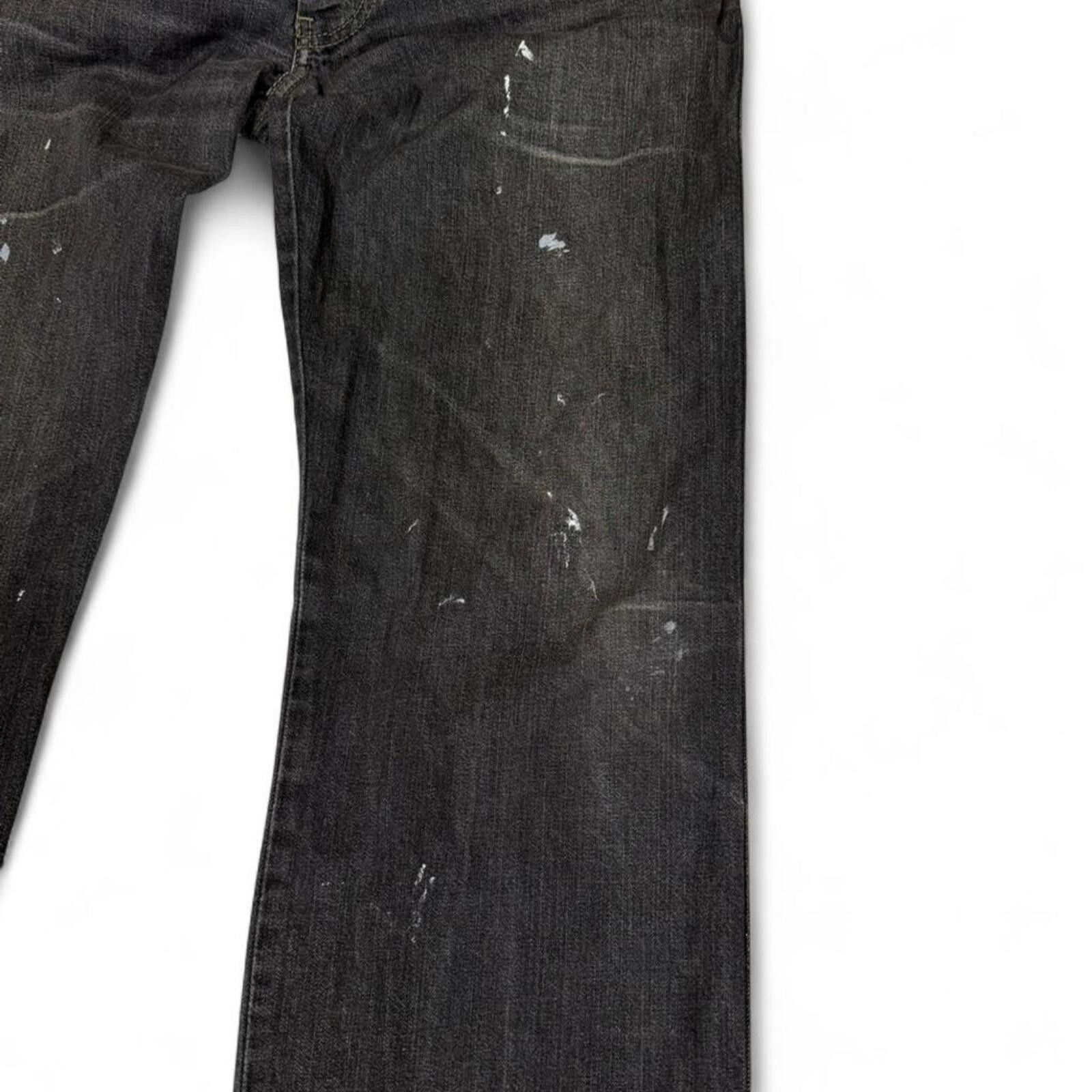 True Religion Armani Jeans black denim jeans with paint splatter Size US 32 / EU 48 - 3 Thumbnail