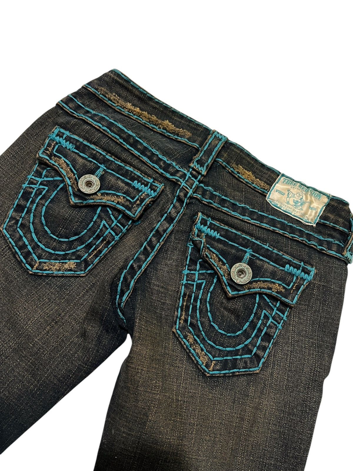If Six Was Nine × Le Grande Bleu (L.G.B.) × True Religion True religion mudwash spiral cut flared denim pants Size US 27 - 5 Thumbnail