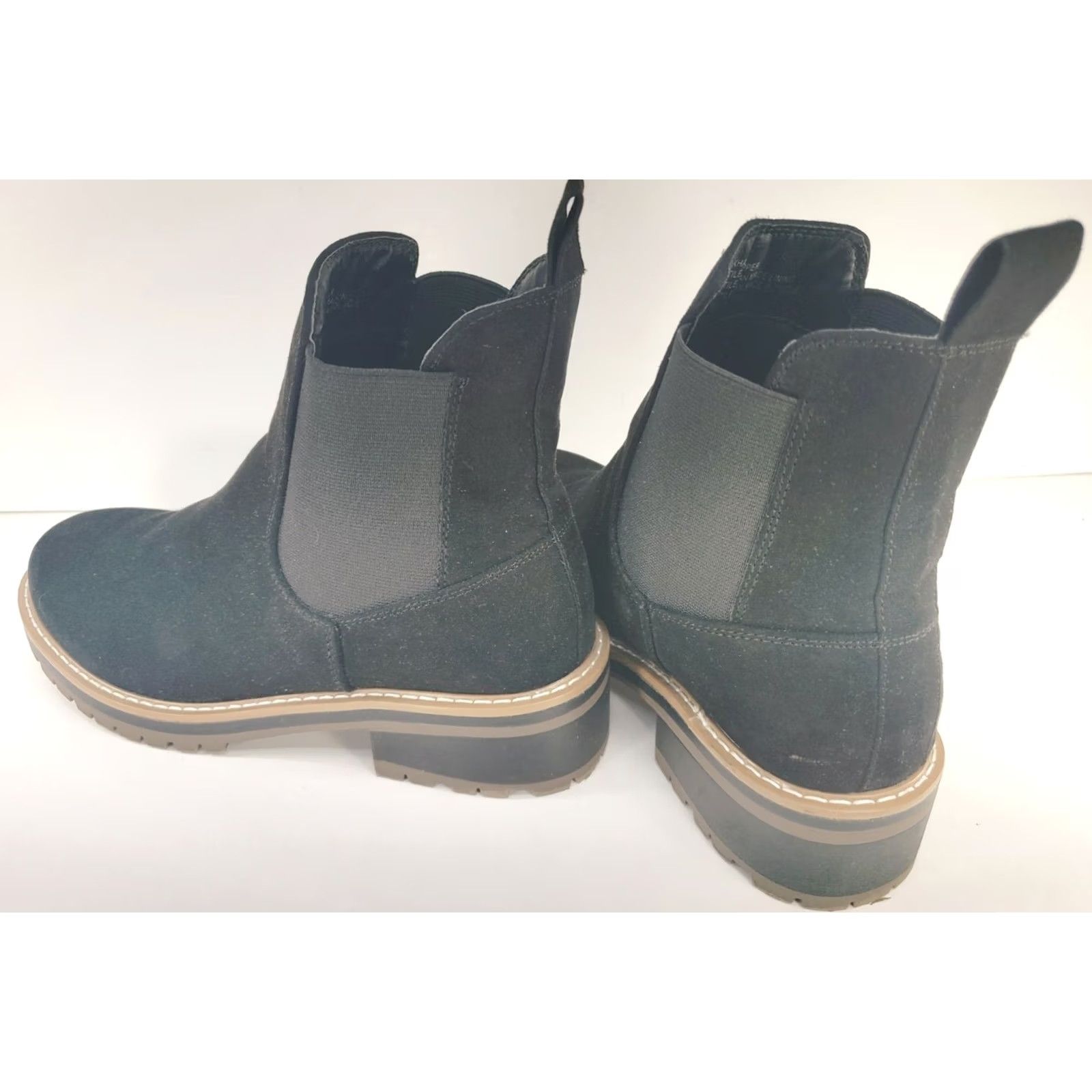 Vintage Kensie Khai Chelsea Boot Booties Women Black 7M Block Heel Leather Faux Suede Microfiber Bootie Size US 7 / IT 37 - 5 Thumbnail