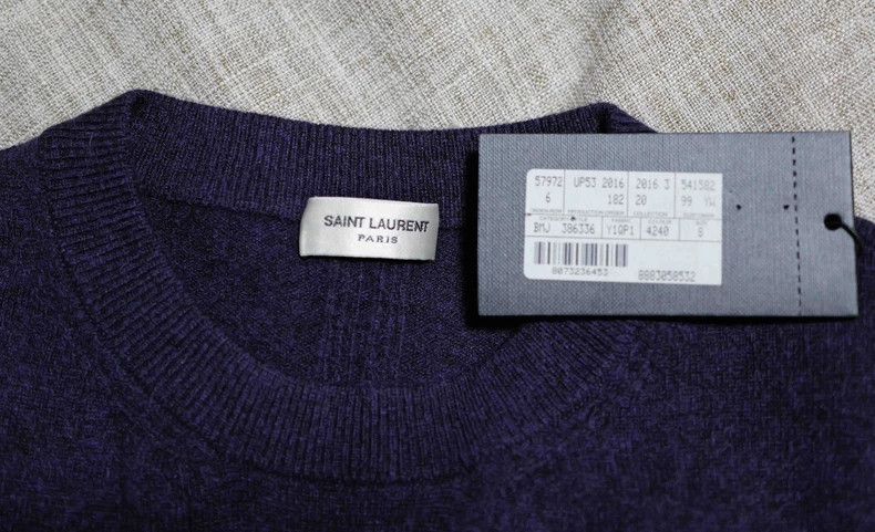 Saint Laurent Paris Saint Laurent Paris Purple cashmere blended damaged sweate Size S / US 4 / IT 40 - 3 Thumbnail