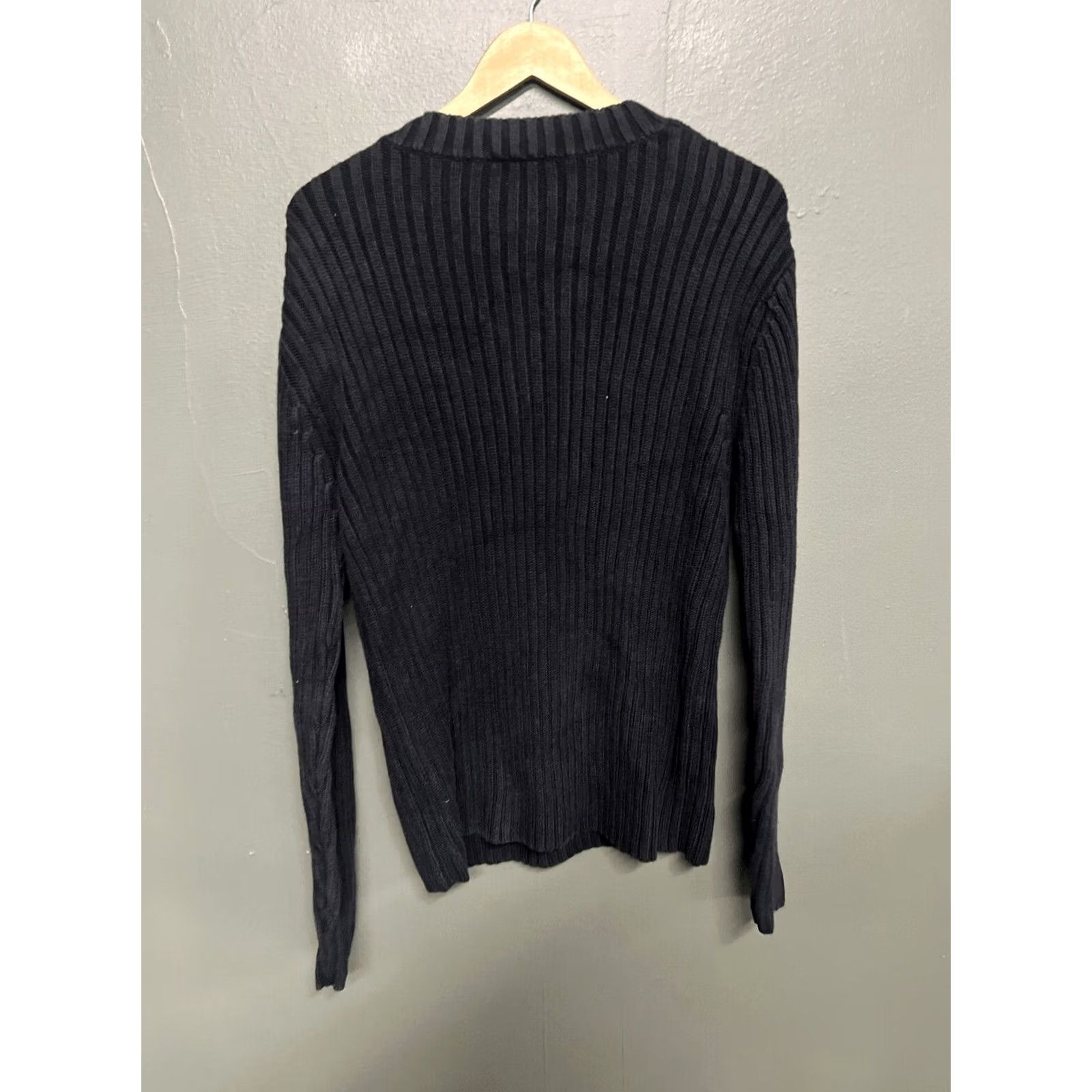 Polo Ralph Lauren Polo Ralph Lauren Mens Sweater Slim Knit V-Neck Blue Large Rib Cotton Pullover Knit Shirt Size US L / EU 52-54 / 3 - 4 Thumbnail