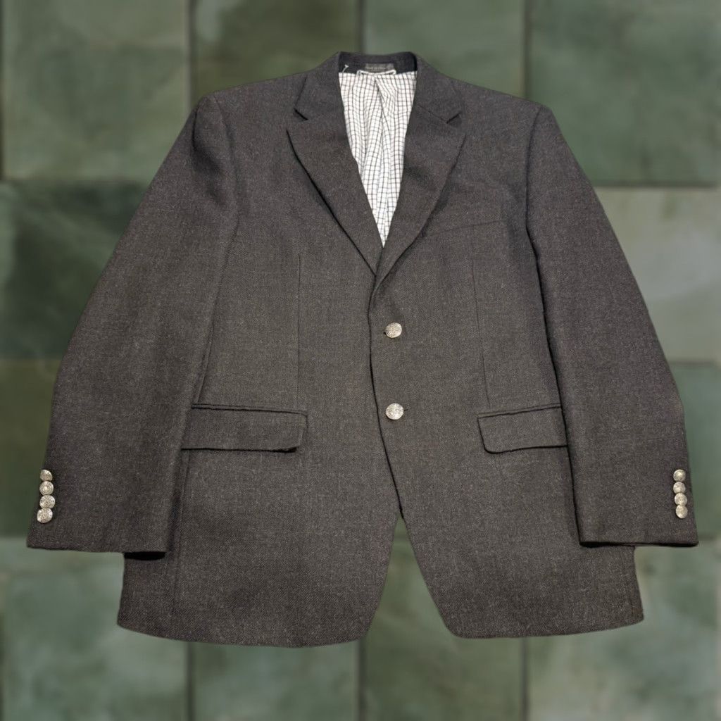 Ralph Lauren VINTAGE Ralph Lauren Blazer Men 40S Wool Cashmere Classic Single-Breasted Formal Coat Gray Size 40S - 1 Thumbnail