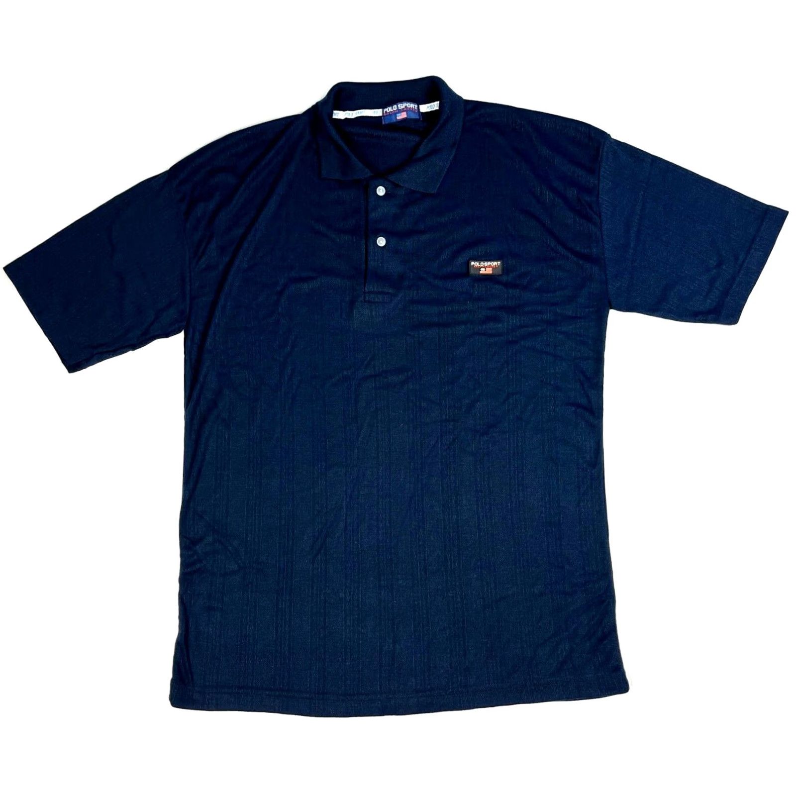 Vintage Polo Sport Ralph Lauren Polo Shirt Men’s Vintage 90s Navy XL Short Sleeve Collared Button Woven Shirt Polo Mens 90s Vintage Navy XL Size US XL / EU 56 / 4 - 2 Thumbnail