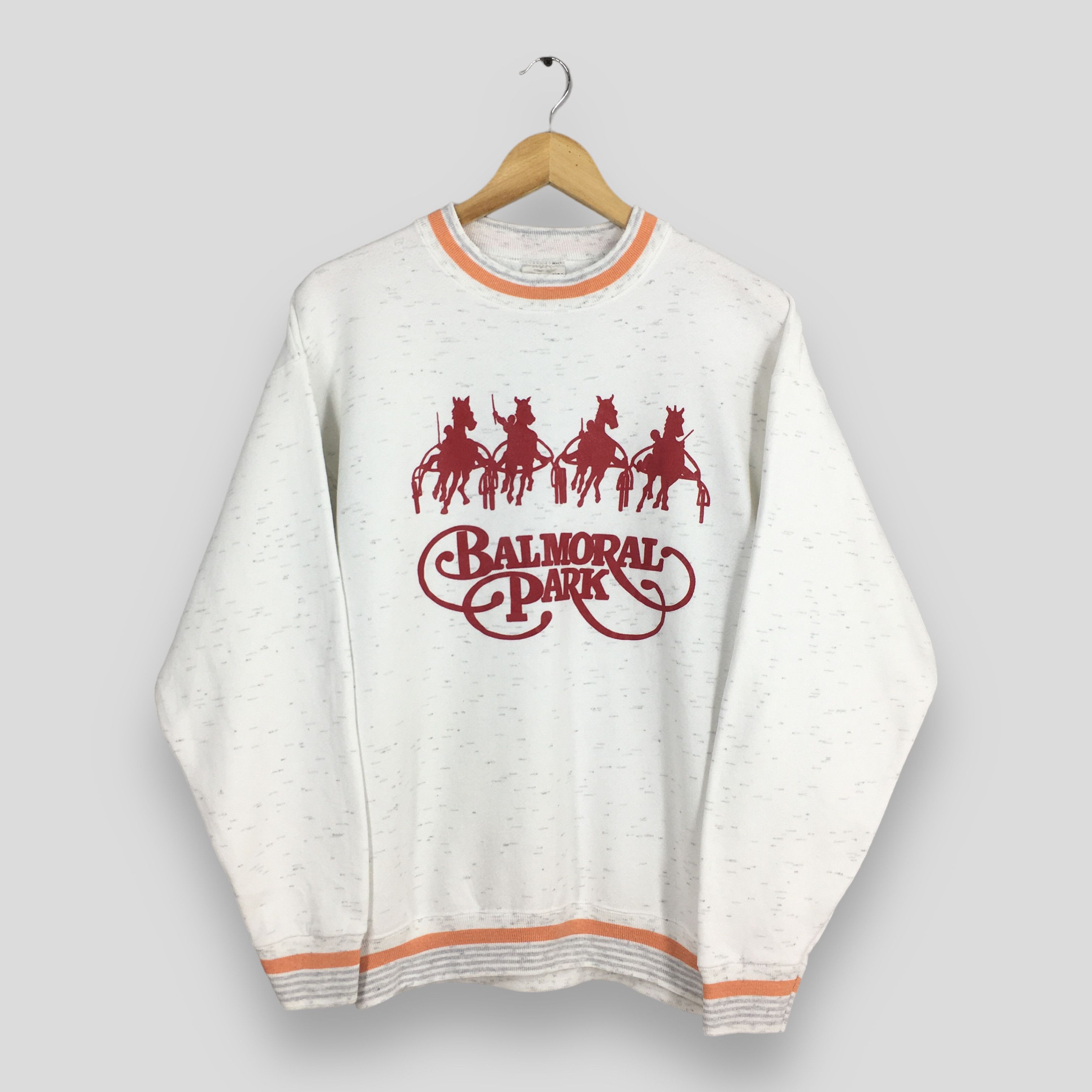 Vintage Balmoral Park Horses Animal Illinois Gray Sweatshirt Large Size US L / EU 52-54 / 3 - 1 Thumbnail