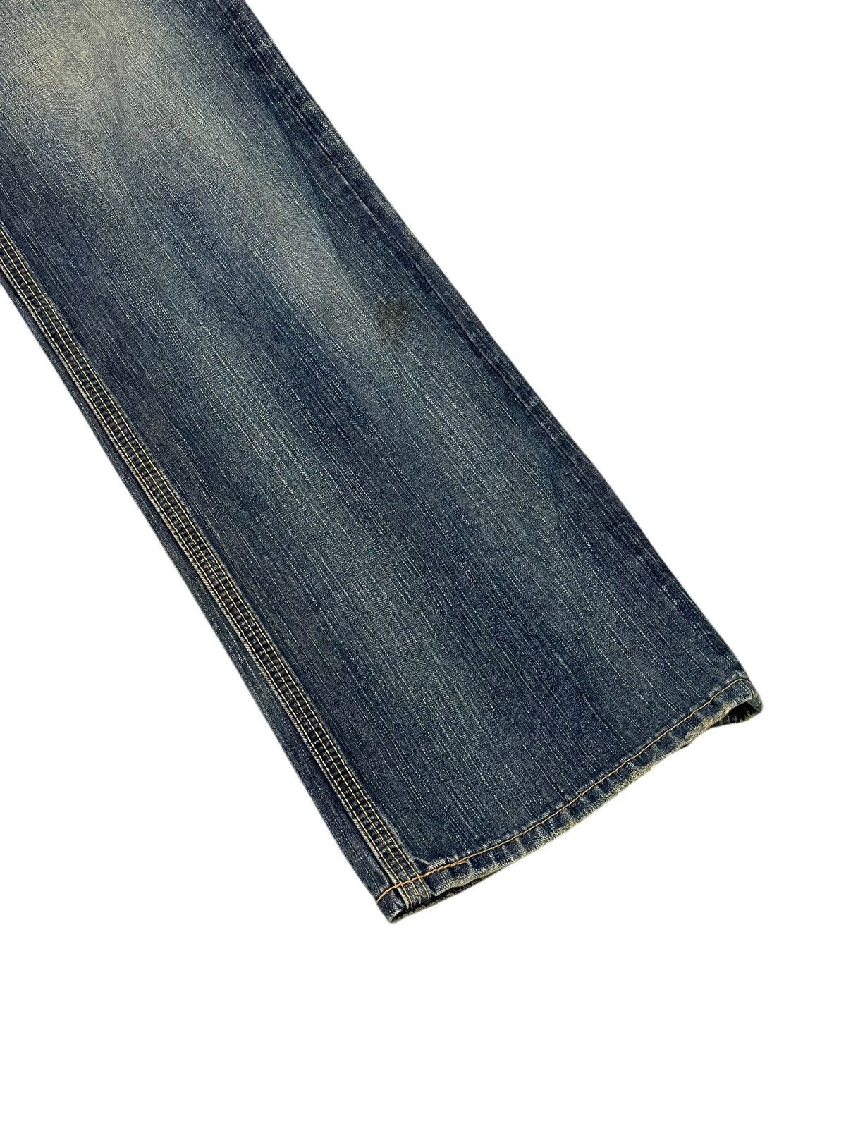 Edwin Flare Loose Jeans Edwin XVs Faded Distress Boot Cut 9🟦 Size US 33 - 4 Thumbnail