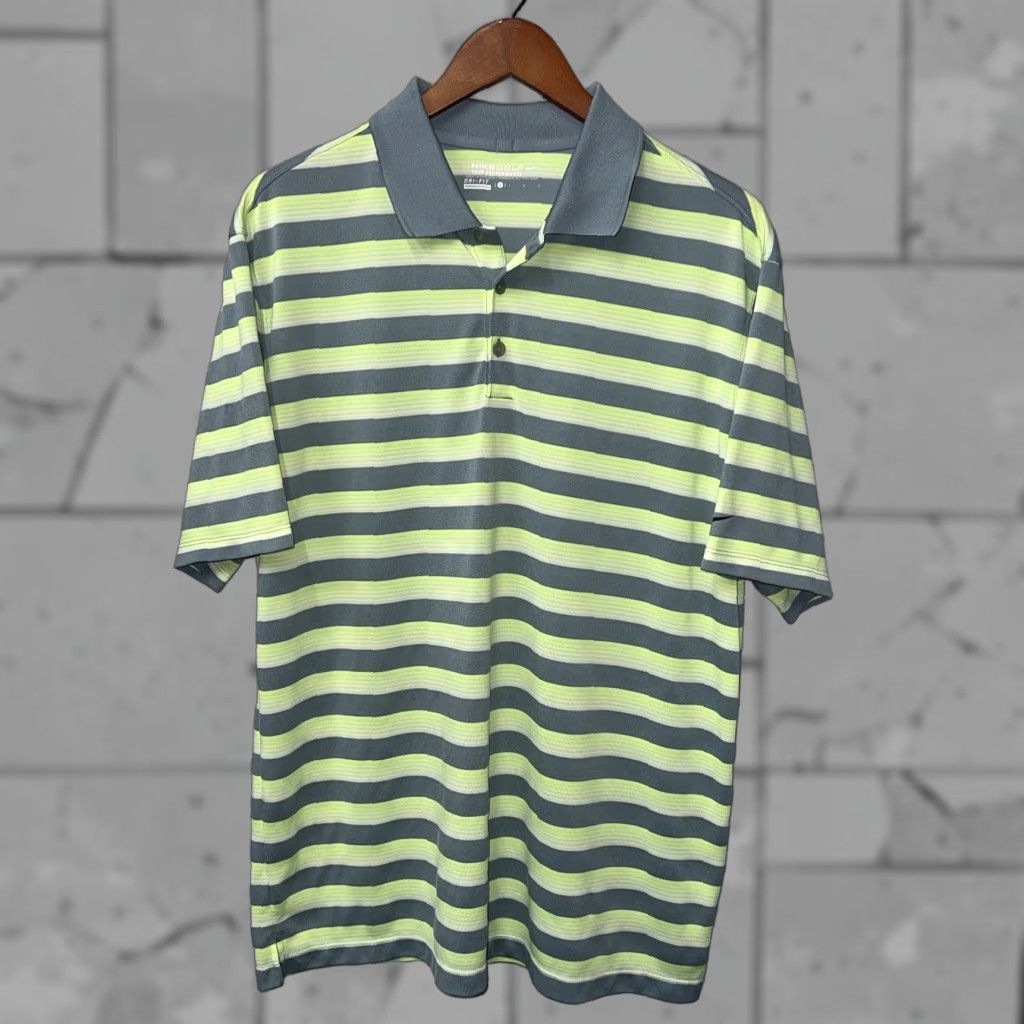 Nike Nike Golf Tour Performance Green Striped Polo Shirt Mens Size L Size US L / EU 52-54 / 3 - 1 Thumbnail