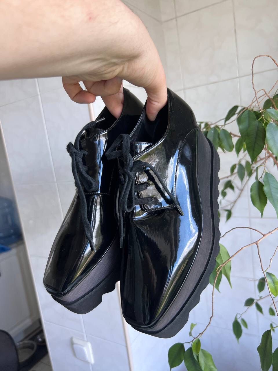 Stella McCartney Stella McCartney Elyse High Platform Leather Shoes Black Size US 8 / IT 38 - 21 Thumbnail
