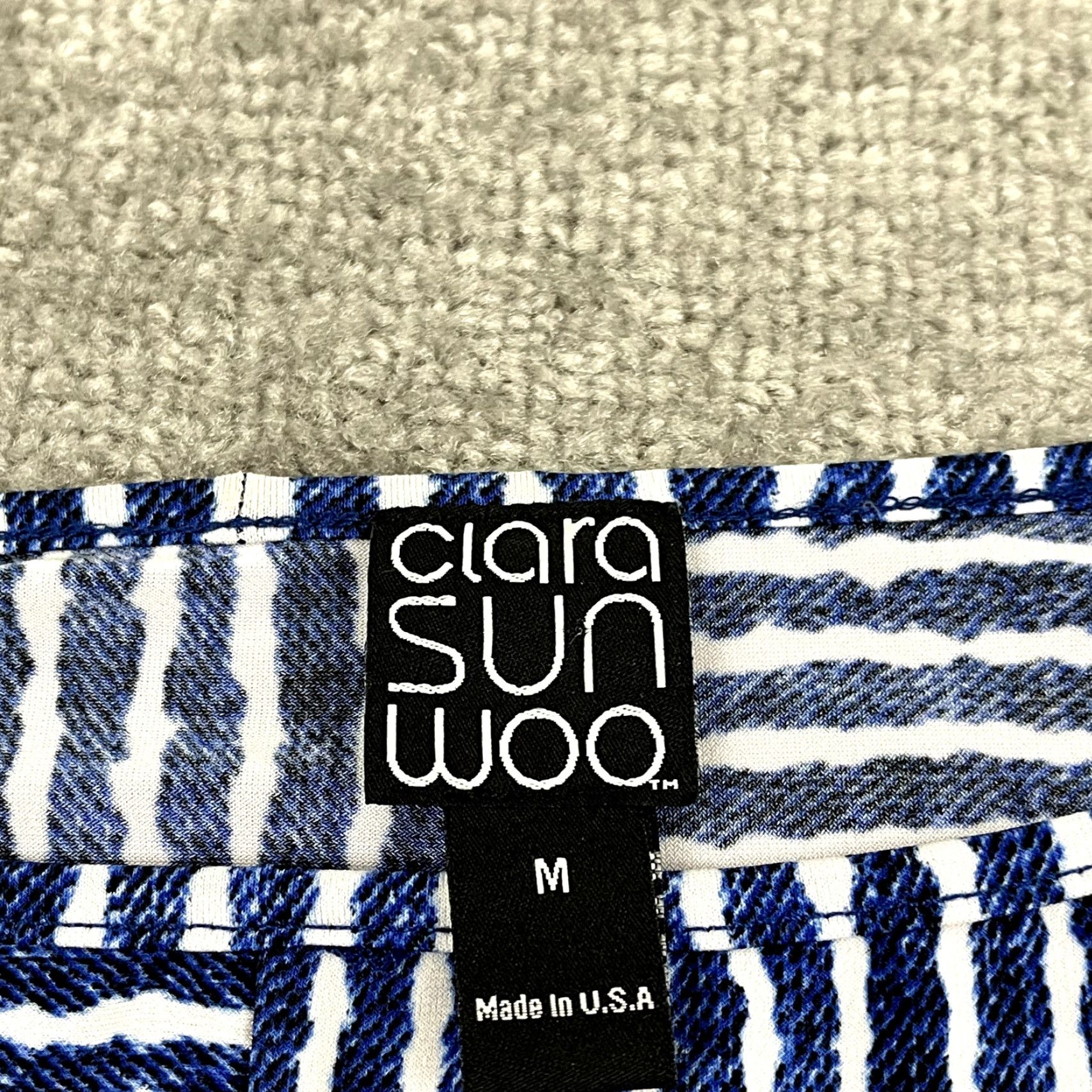 Vintage VINTAGE CLARA SUN WOO Shirt Womens Medium Blue White Striped Stretch Top Preppy USA Made Size M / US 6-8 / IT 42-44 - 2 Thumbnail