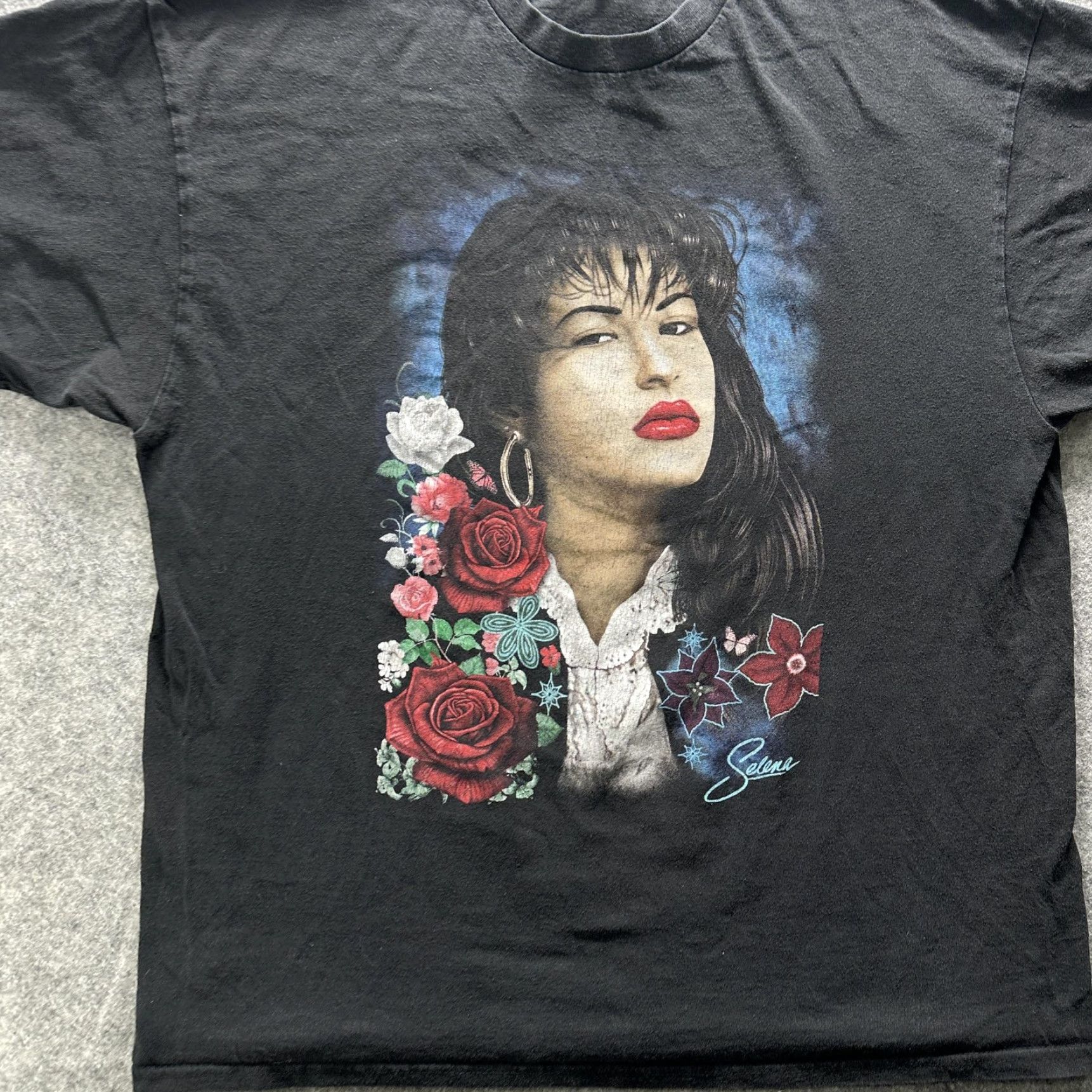 Other VINTAGE Selena Shirt Mens XL Black TeeStyled Floral Portrait Graphic 90s Size US XL / EU 56 / 4 - 4 Thumbnail