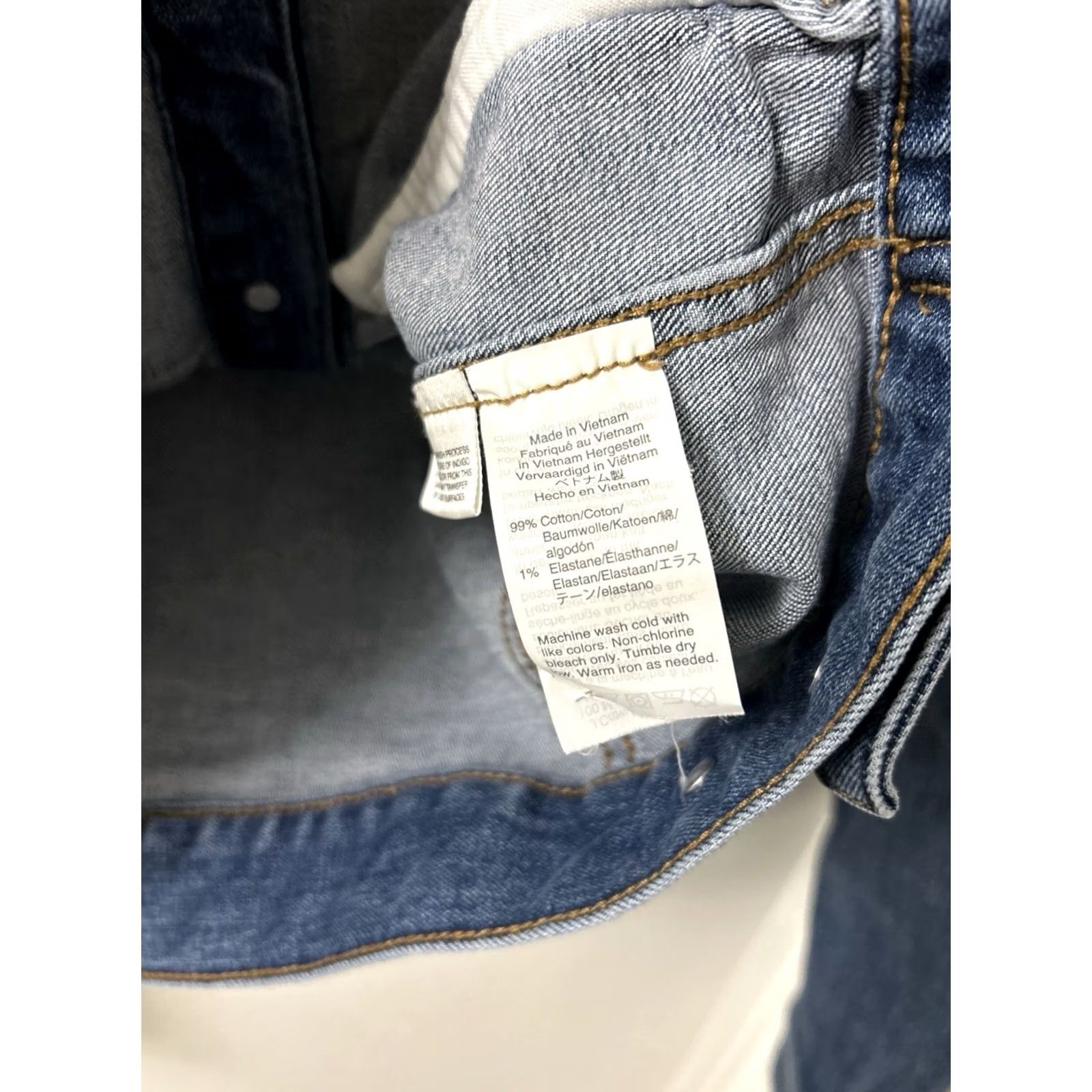 Denime J.Crew Mercantile Denim Trucker Jacket Womens S Small Wash Blue L/S Pockets Button Front Classic Fit Vintage No Size S / US 4 / IT 40 - 6 Thumbnail