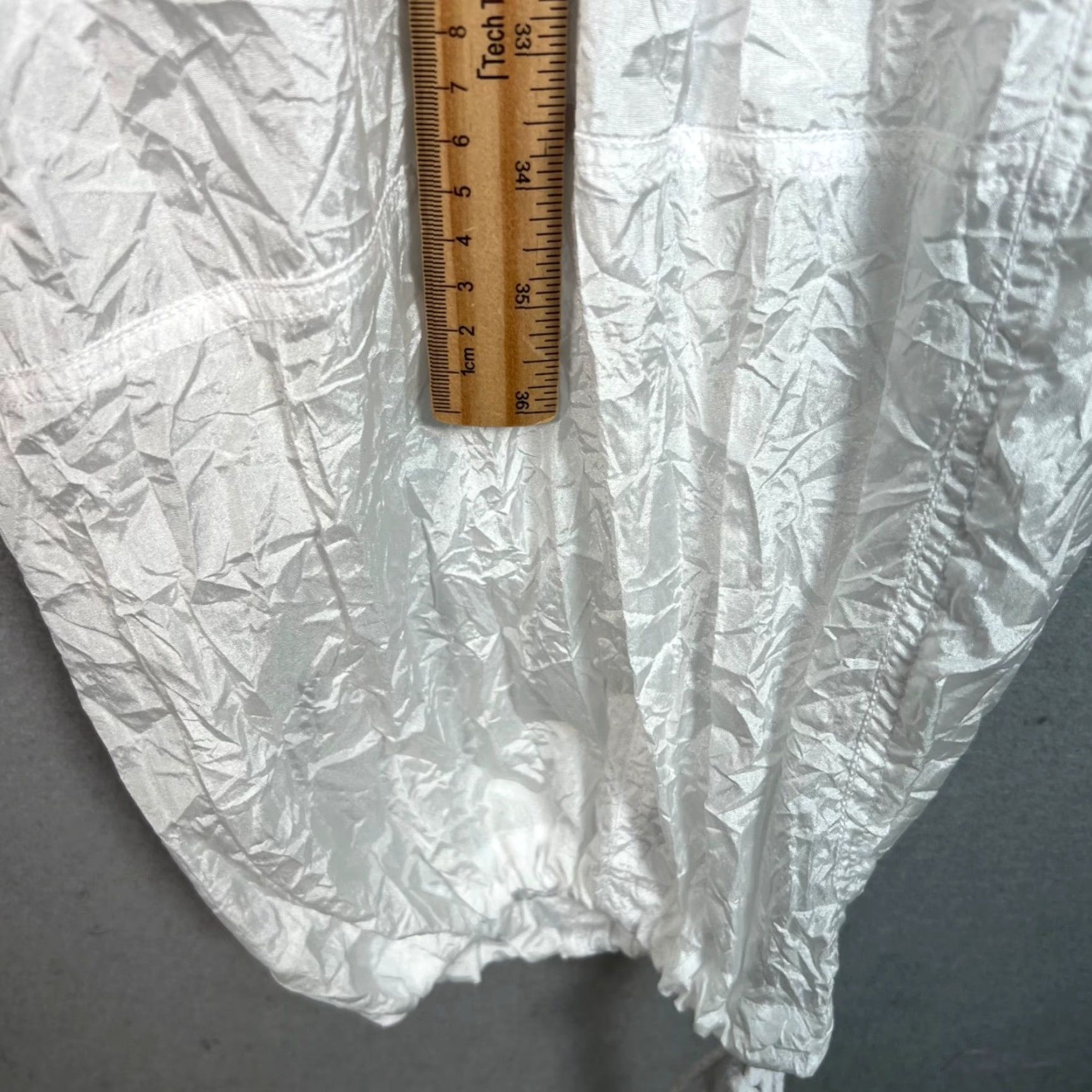 Vintage Motel Womens Small White Crinkle Jogger Drawstring Hem Relaxed Fit NEW! Slim Size 28" / US 6 / IT 42 - 6 Thumbnail