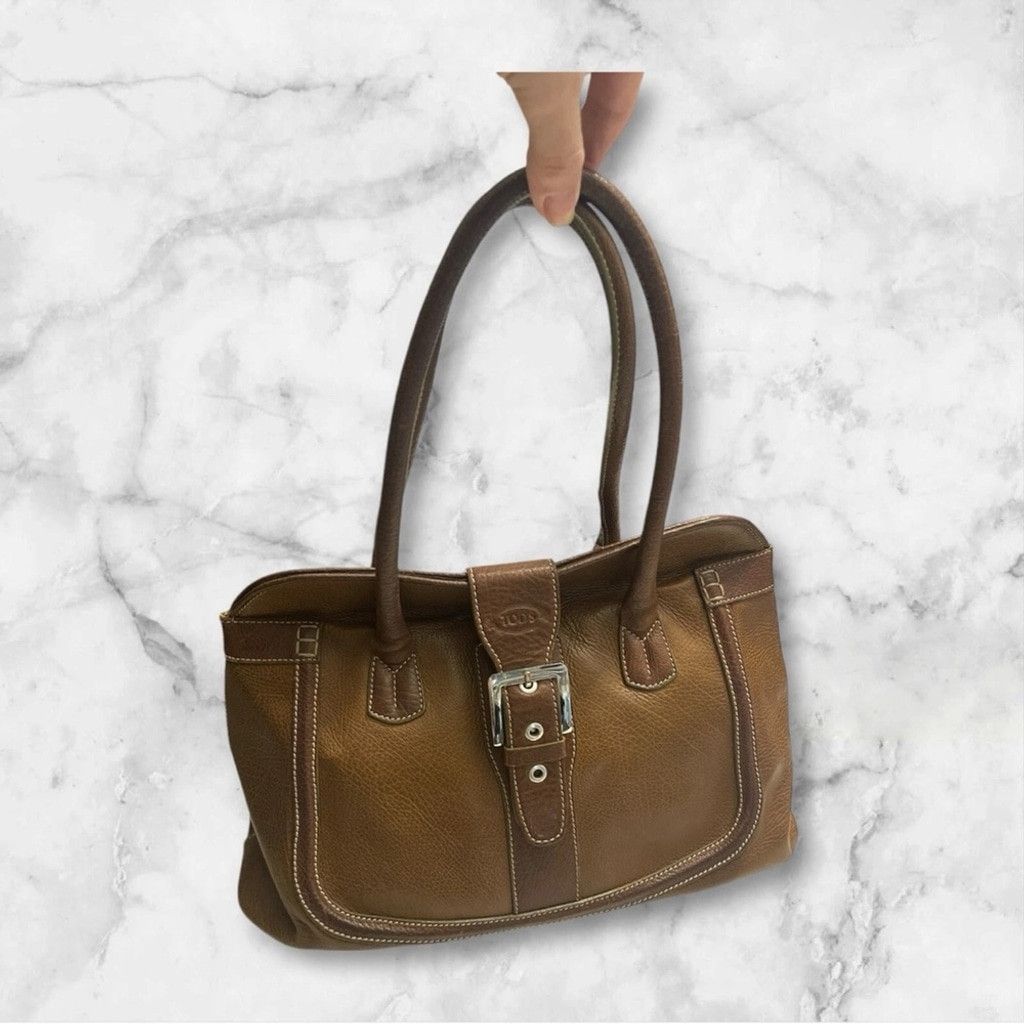 Tod's Tod's Brown Shoulder Bag with Polished Leather Size ONE SIZE - 1 Thumbnail