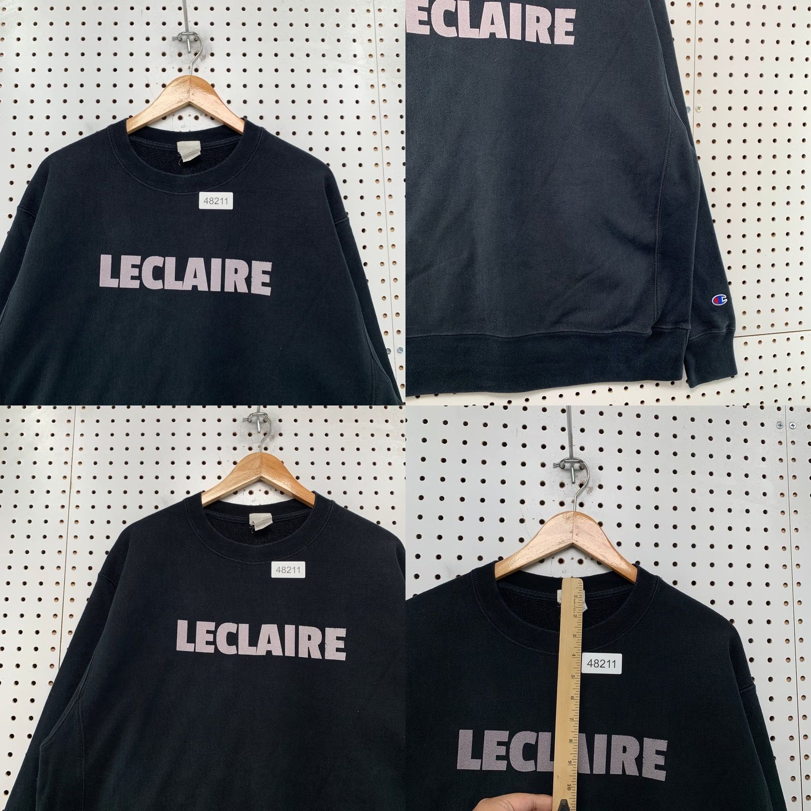 Champion Champion Sweatshirt Mens XL Black Reverse Weave Heavyweight Fleece 100% Cotton Crew Neck Pullover Regular Fit Size US XL / EU 56 / 4 - 8 Thumbnail