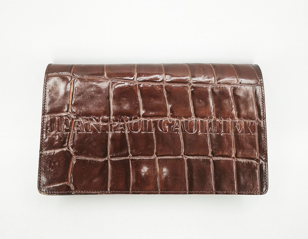 Jean Paul Gaultier JEAN PAUL GAULTIER Brown Croc embossed clutch sling bag Size ONE SIZE - 1 Thumbnail