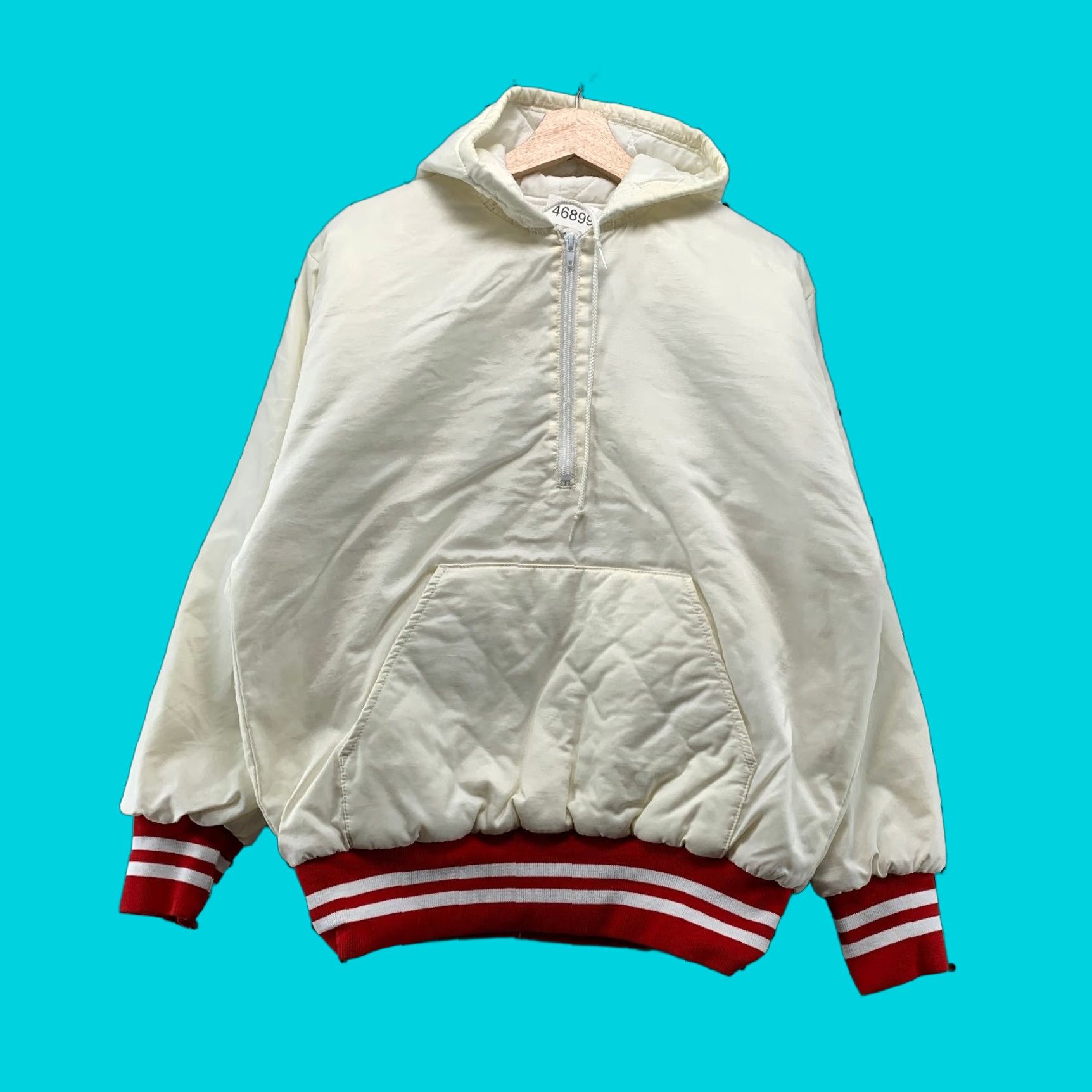Vintage VINTAGE Game Jacket Mens Small Hooded Satin Pullover USA Red White 80s 90s Sportswear Size US S / EU 44-46 / 1 - 1 Thumbnail