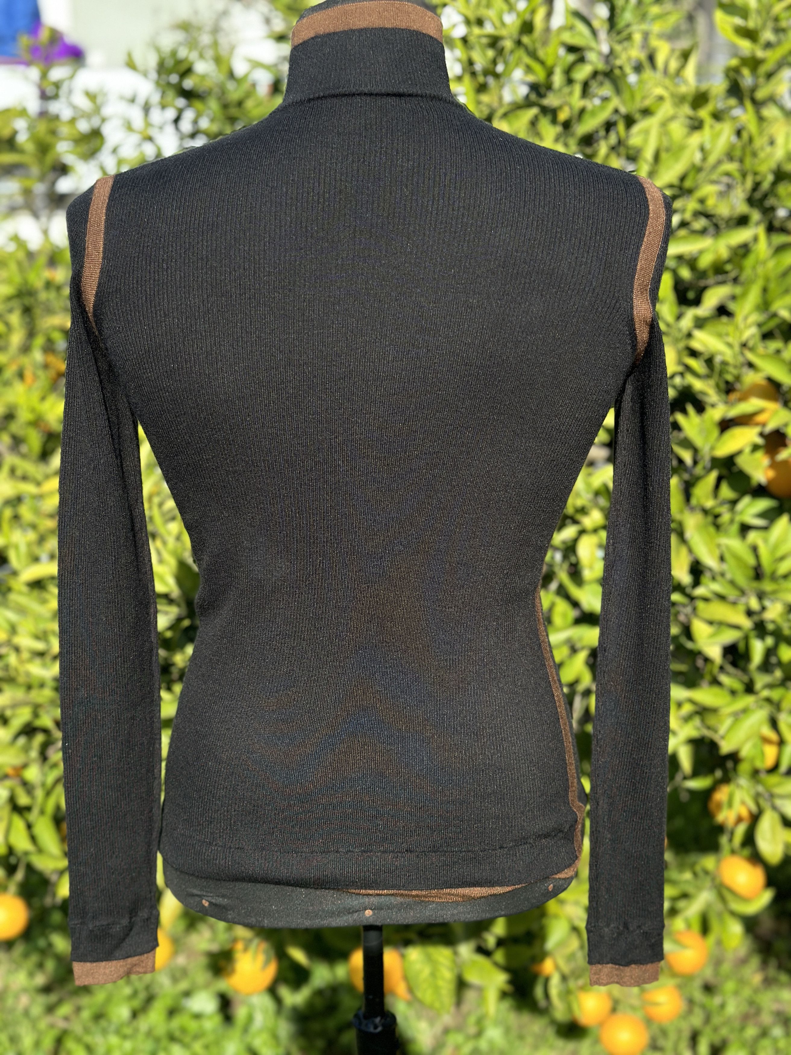 Akris Akris Wool Cashmere Silk Turtleneck Top Black Trim 40 US 10 Size M / US 6-8 / IT 42-44 - 5 Thumbnail