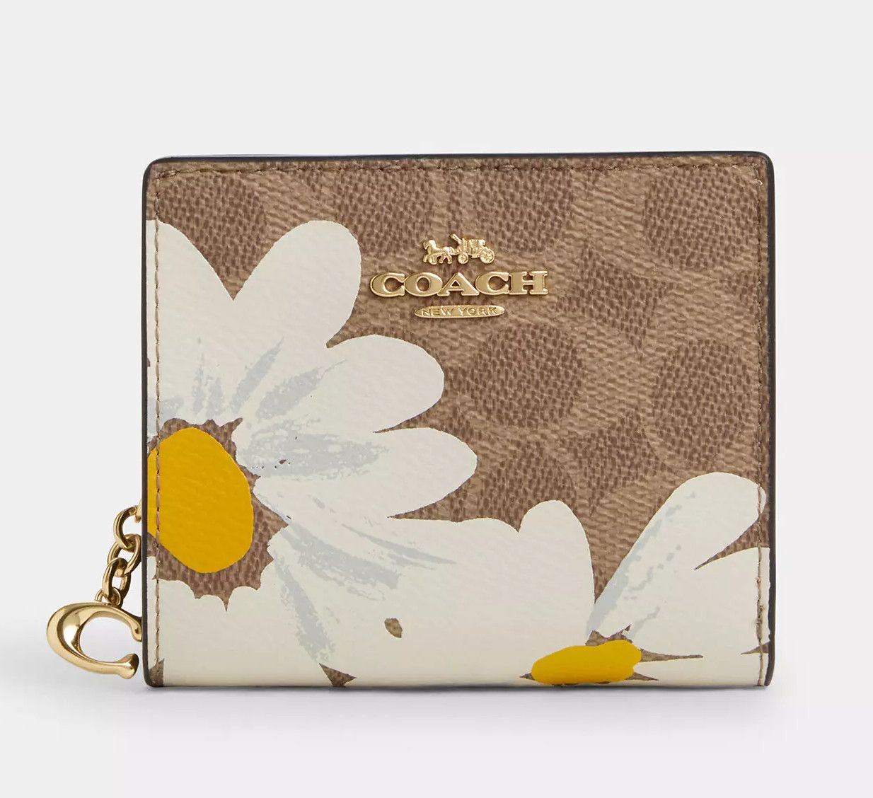 Coach Snap Wallet In Signature Canvas With Floral Print CZ601 Size ONE SIZE - 6 Thumbnail