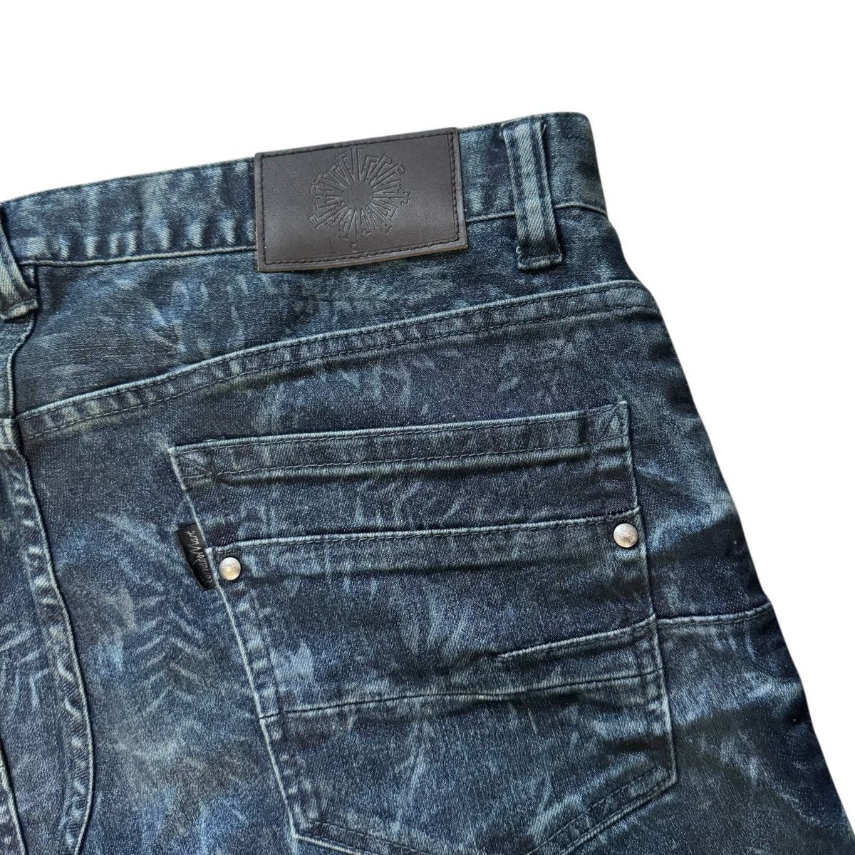 Tornado Mart Tornado Mart Tropical Printed Whiskered Flared Denim Size US 32 / EU 48 - 4 Thumbnail