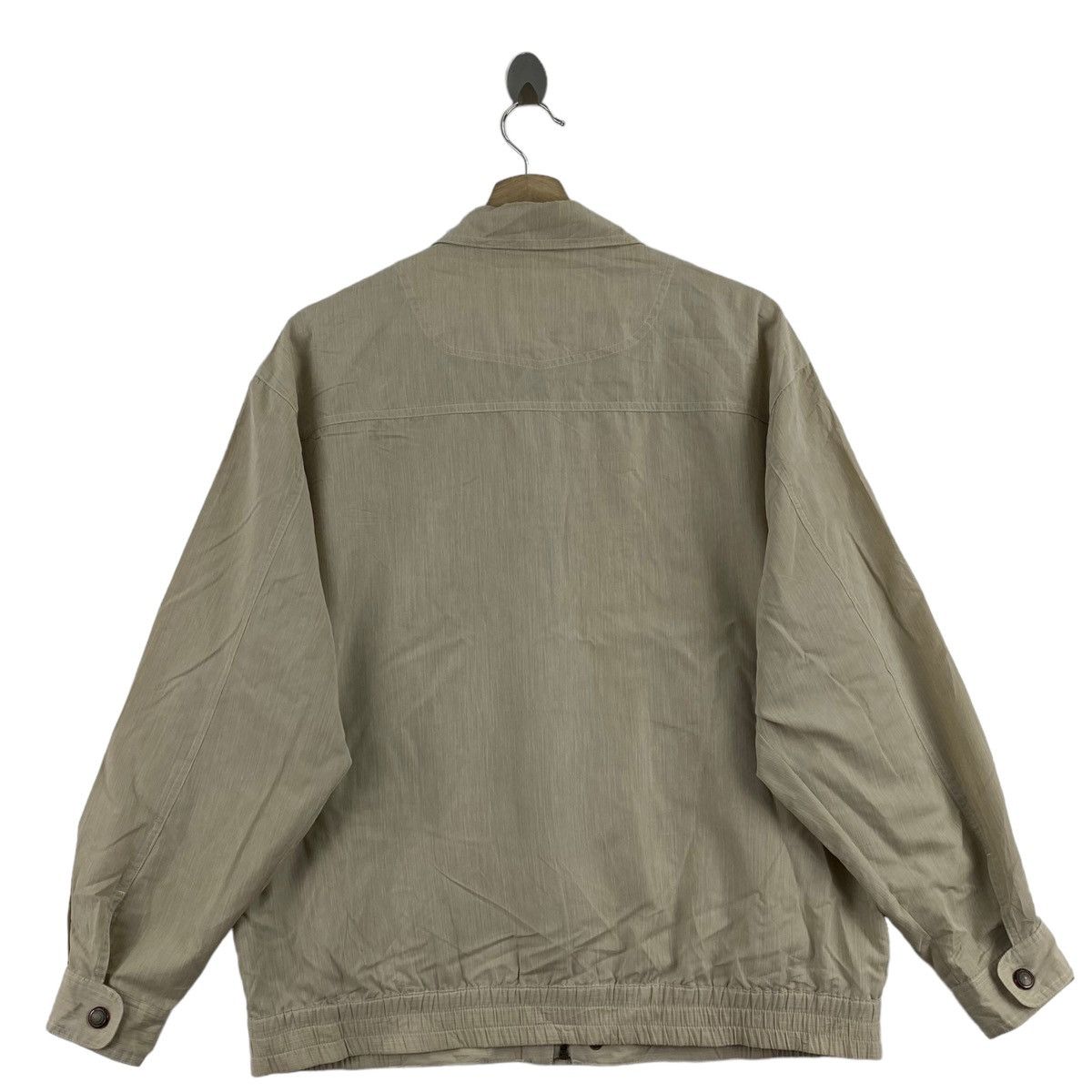 Vintage Vintage GIANNI VALENTINO ITALY Cream Bomber Jacket Size US L / EU 52-54 / 3 - 4 Thumbnail