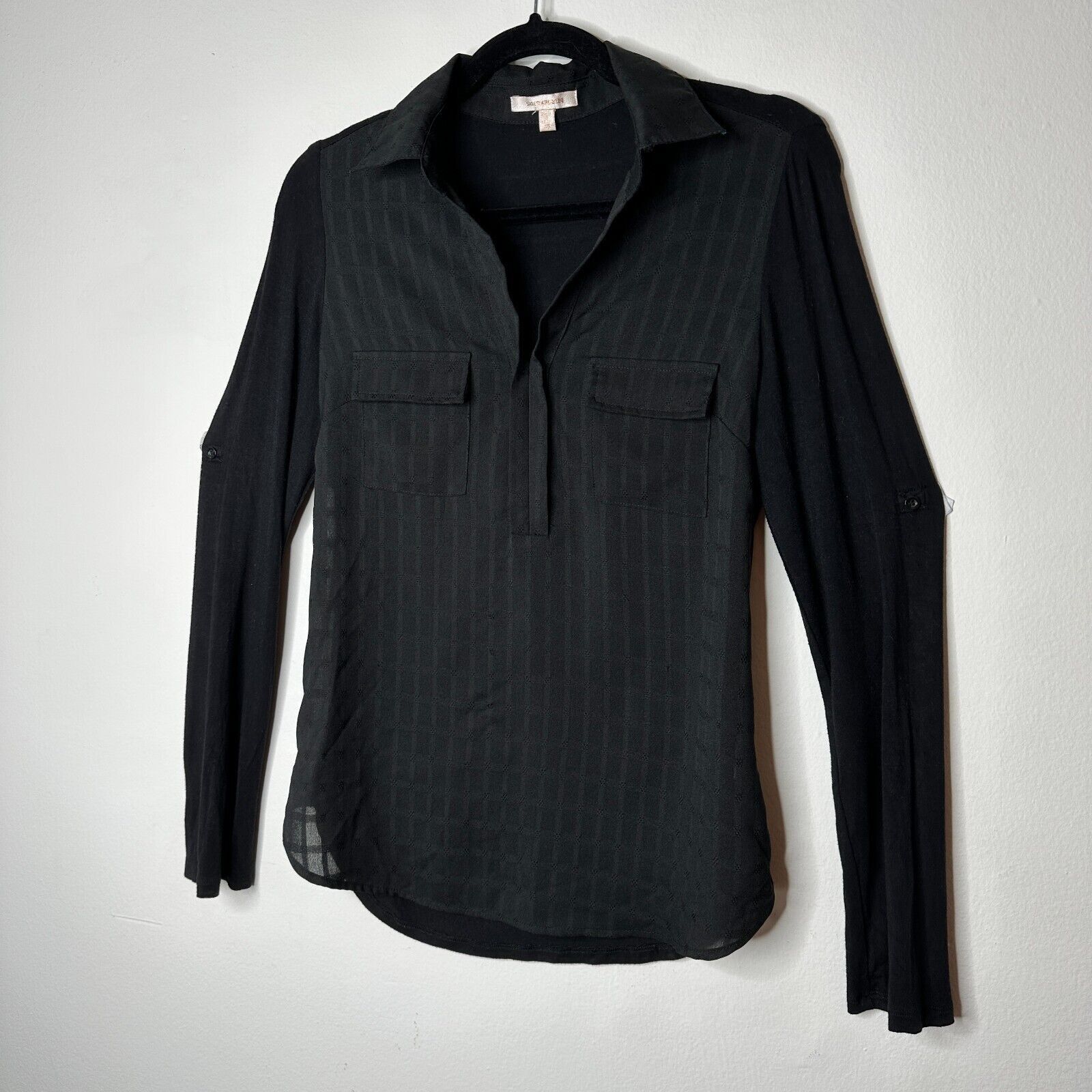 Other Skies Are Blue Black Stripe Pockets Long Sleeve Blouse XS Size XS / US 0-2 / IT 36-38 - 3 Thumbnail