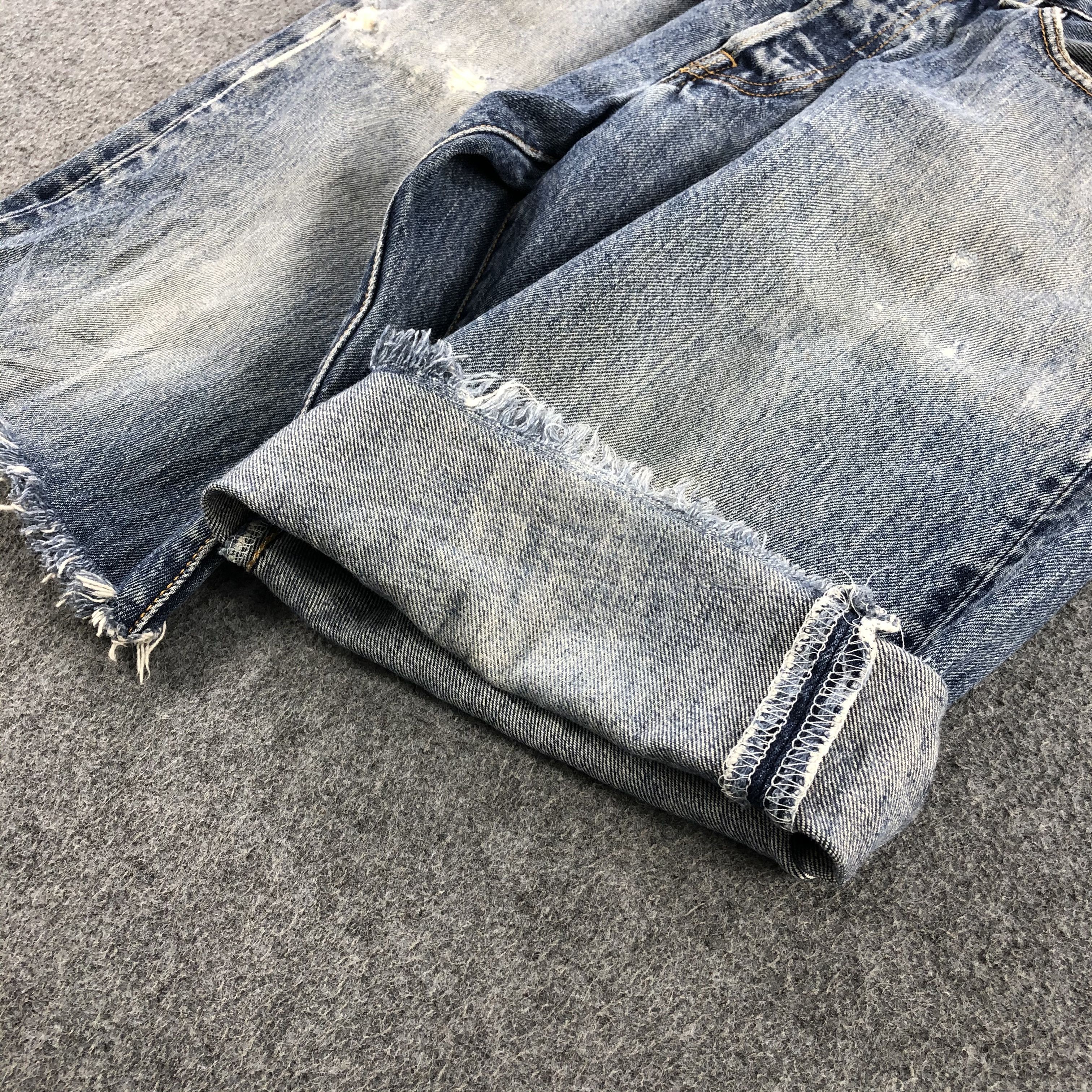 Levi's Vintage 90s Blue Wash Levis 501 Jeans-JM2090 Size 35" - 6 Thumbnail