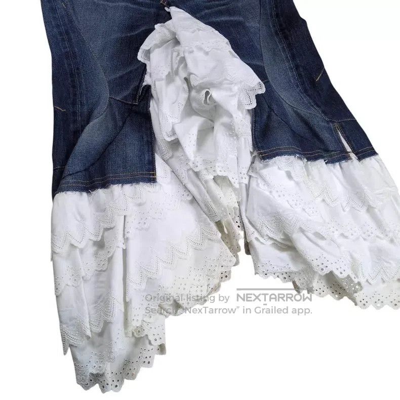 Comme des Garcons Comme Des Garcons size XS Denim lace spliced half skirt Size 23" - 4 Thumbnail