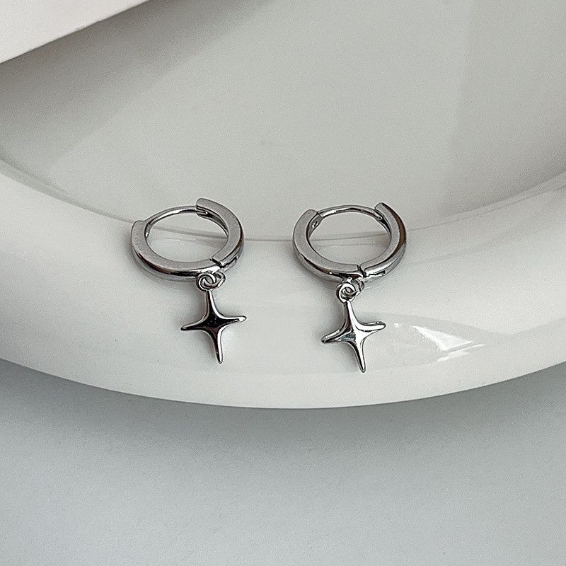 Jewelry × Sterling Silver Cross One pairs Crazy Earrings Gothic Punk Chrome Jewelry Size ONE SIZE - 6 Thumbnail