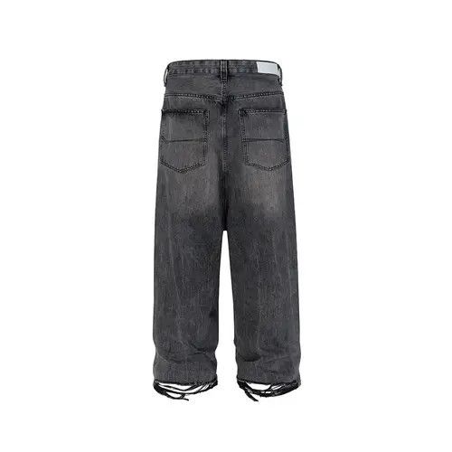 VIBE Black Washed Damage Baggy jeans y2k 90’s retro style Size US 32 / EU 48 - 4 Thumbnail