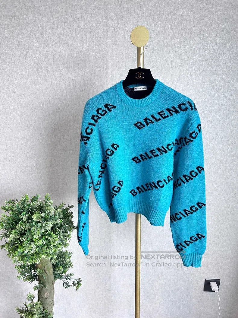 Balenciaga size 34 Full Logo Knit Sweater