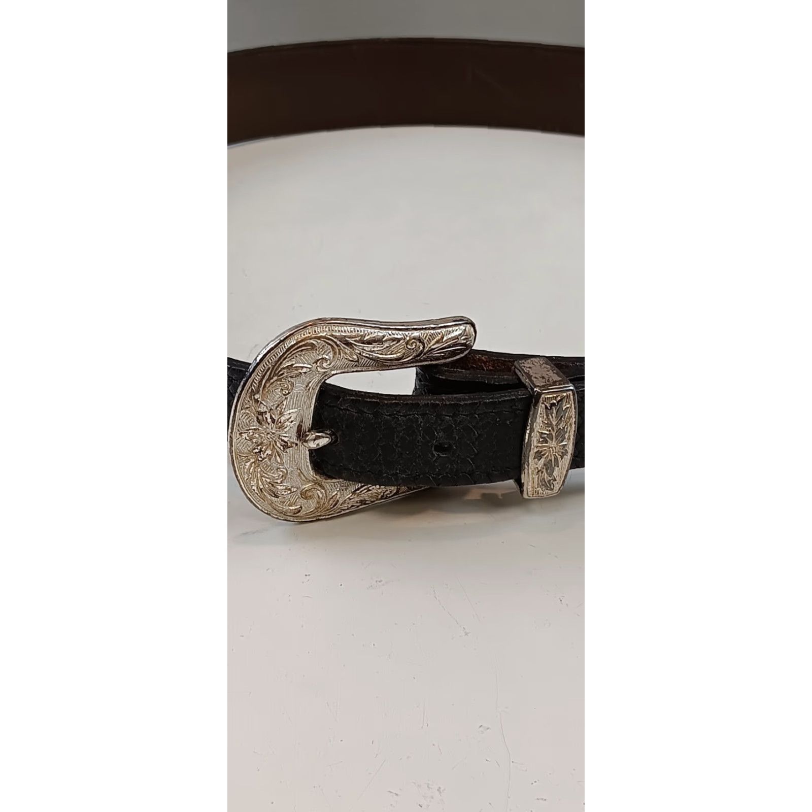 Vintage VINTAGE Tex Tan Belt Unisex 36 Black Genuine Cowhide Leather 021655 Good Condition Size 36 - 2 Thumbnail
