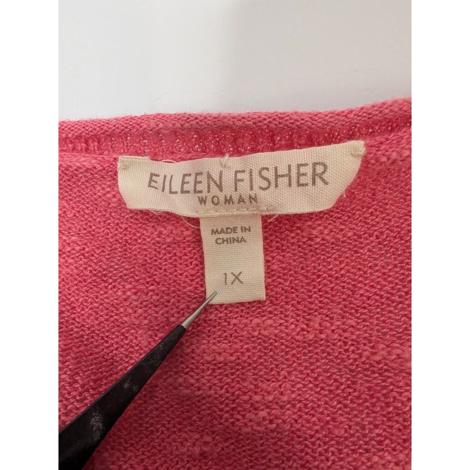 Eileen Fisher Eileen Fisher Cardigan V-Neck Jacket Womens 1X Pink Linen Cotton Cozy Classic Knit Pockets Dolman Sleeve Button Contemporary Casual Size XL / US 12-14 / IT 48-50 - 7 Thumbnail