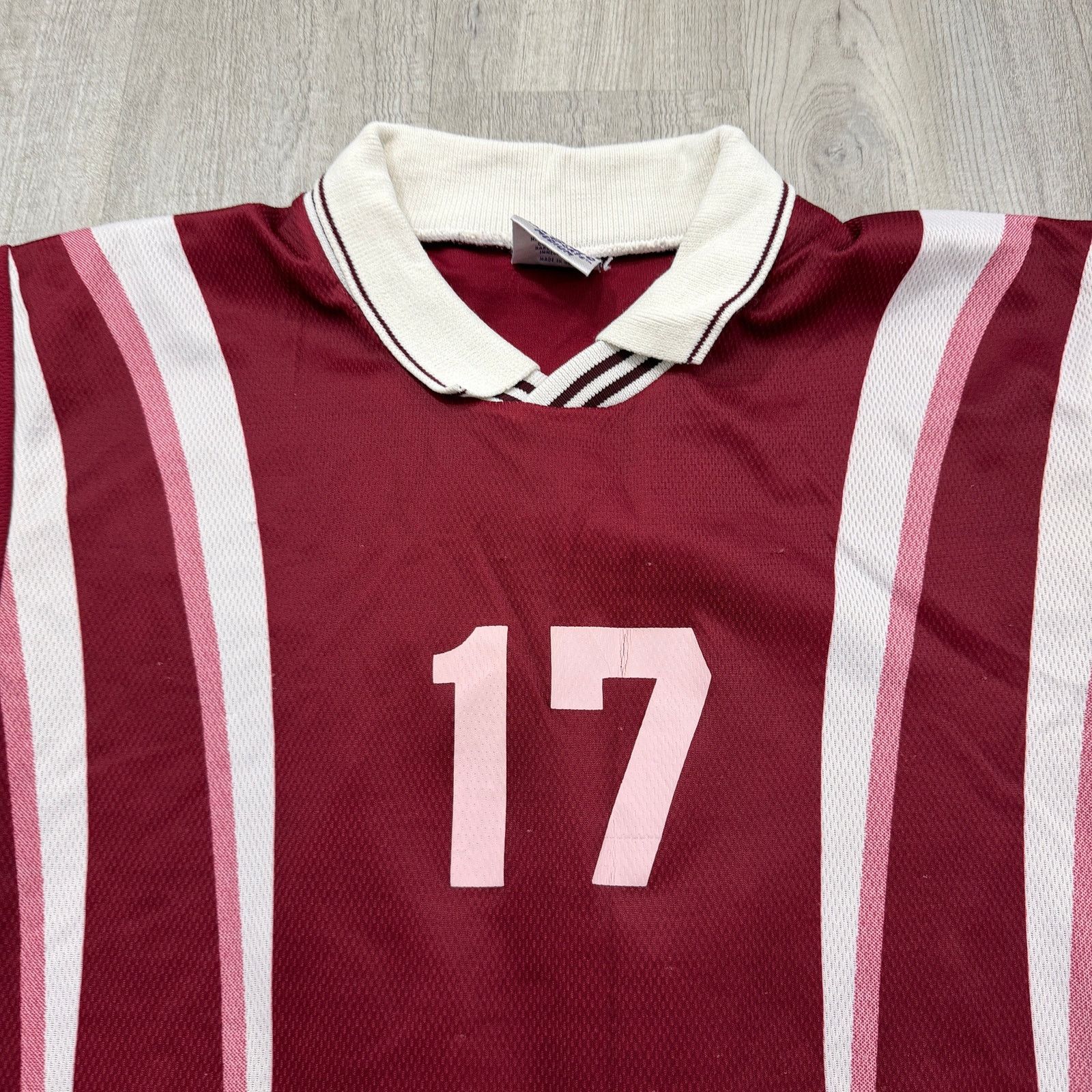 Vintage Vintage Dynamic Soccer Collared Jersey Medium Red White 90s Size US M / EU 48-50 / 2 - 3 Thumbnail