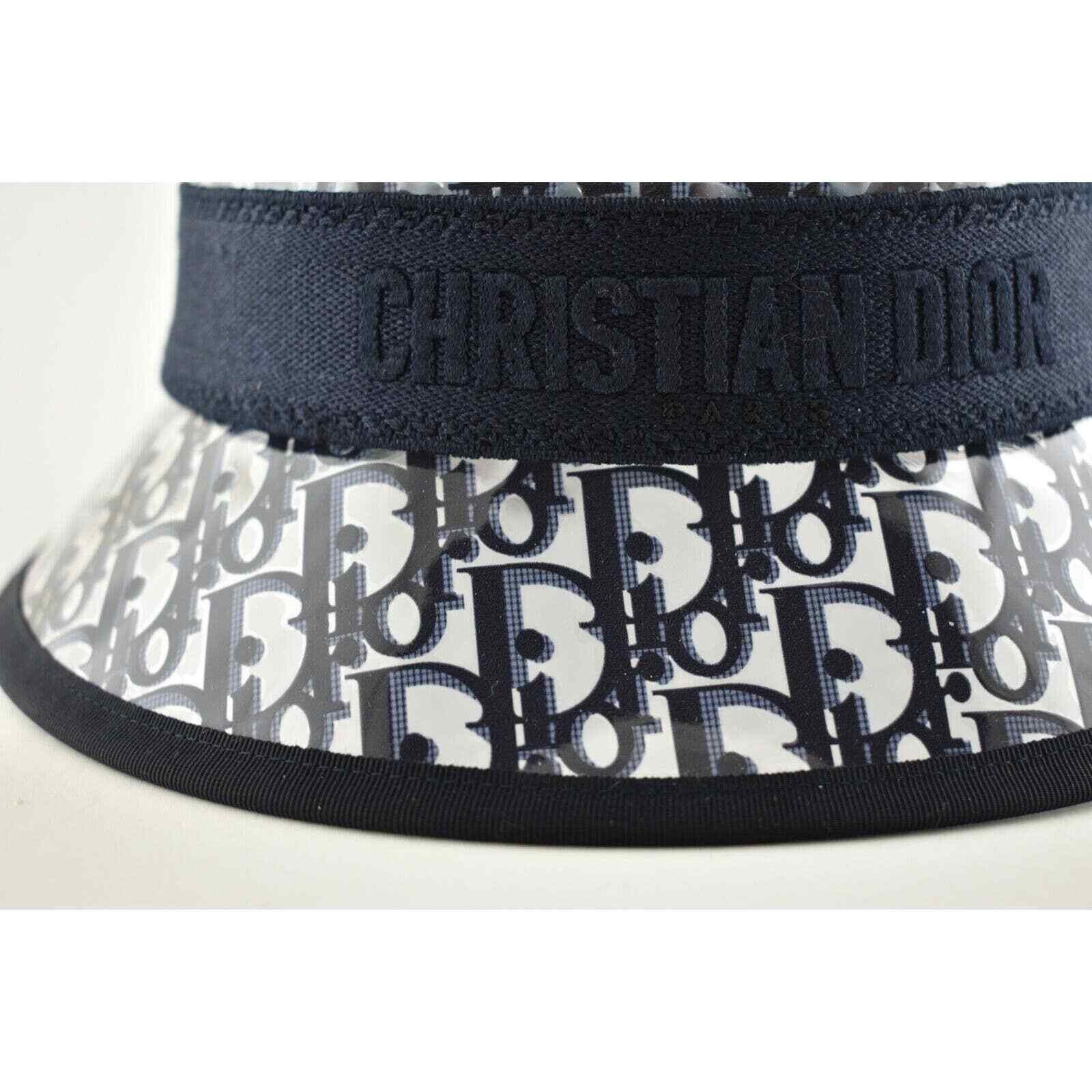 Dior French Oblique Logo Transparent Clear Sun Bucket Hat 57