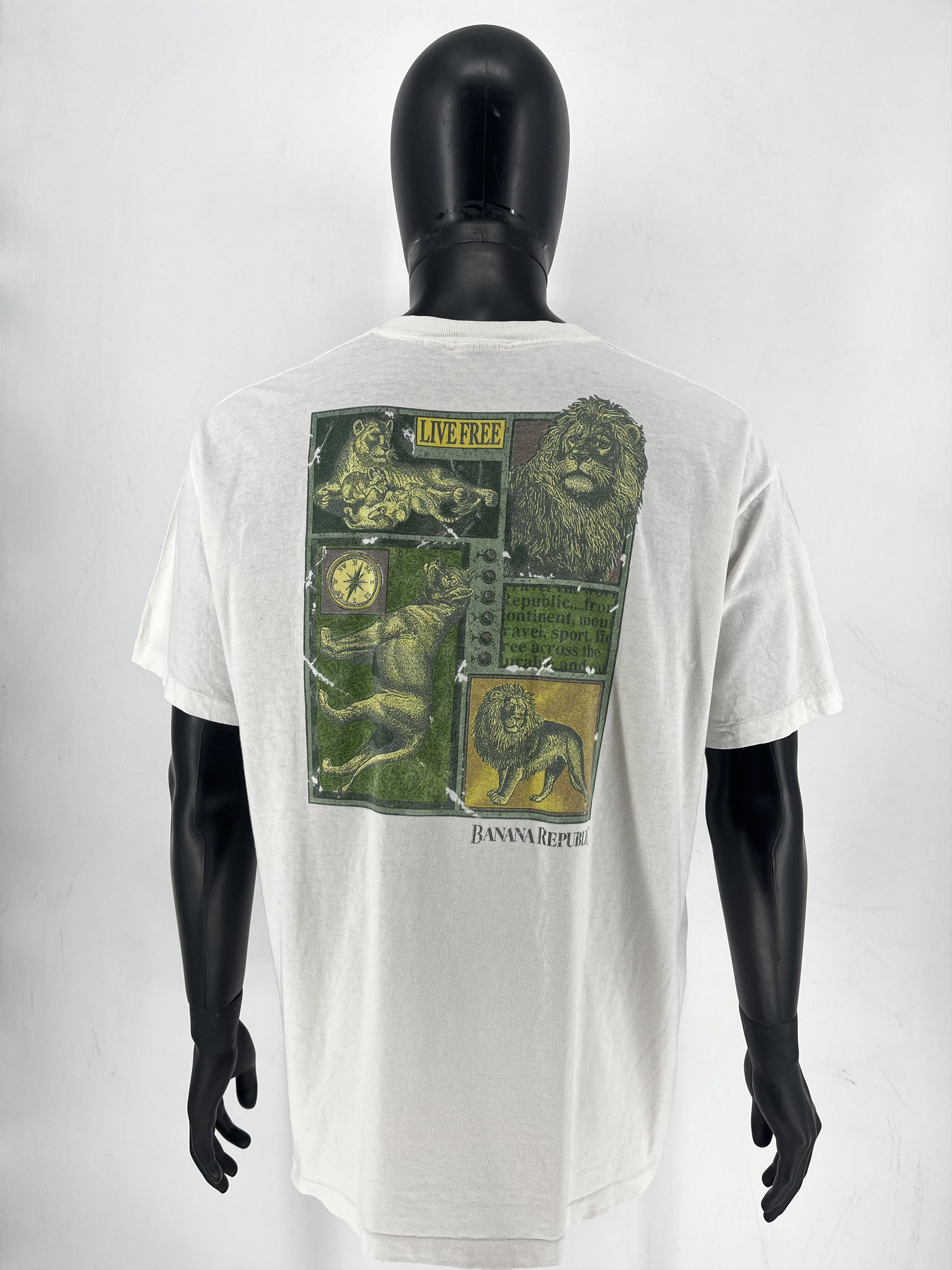 Banana Republic Vintage 1990s Banana Republic Safari Travel Graphic T-shirt Size US XL / EU 56 / 4 - 12 Thumbnail