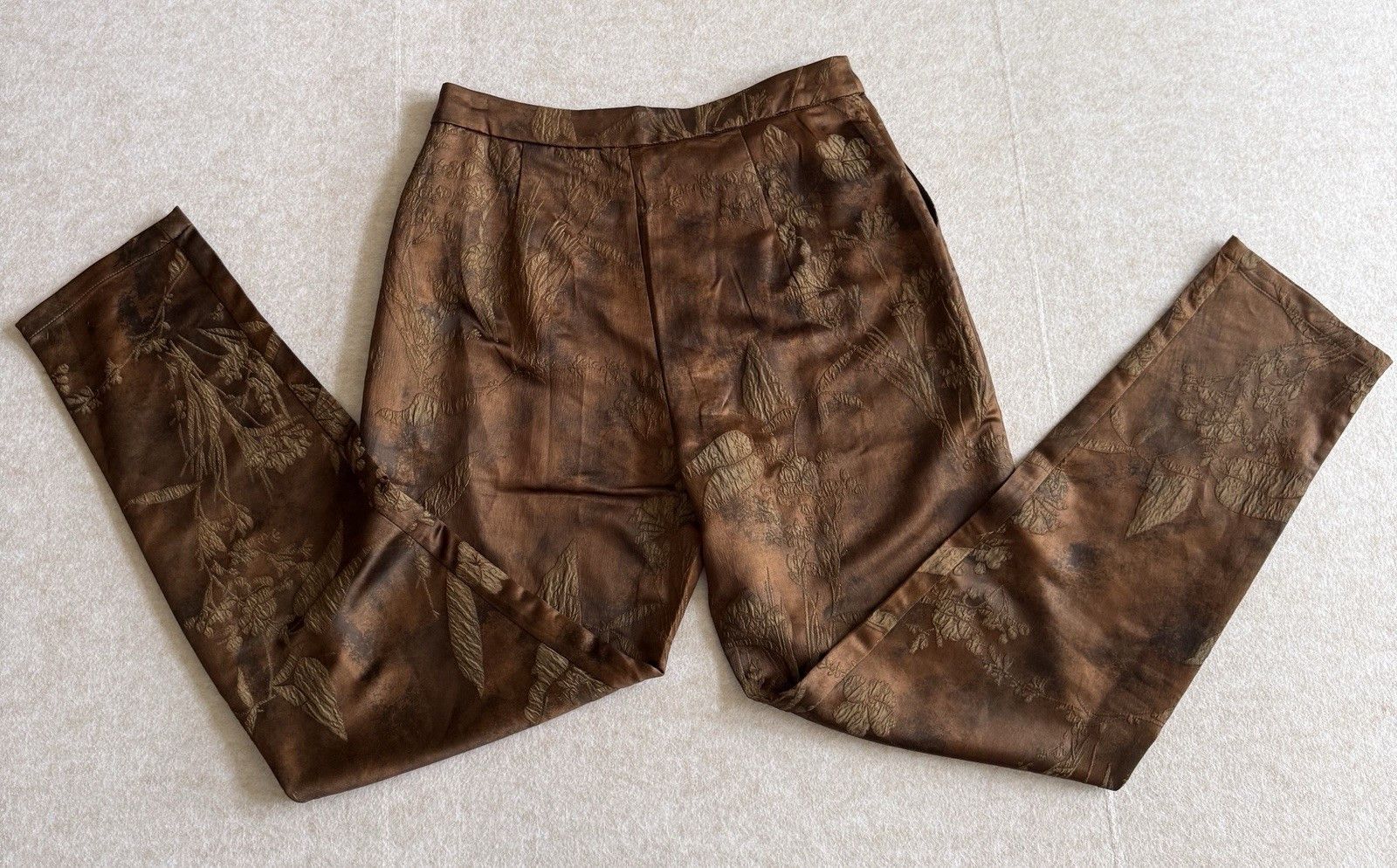 Other nova luxe Brown Floral Pants Women’s Large Size 30" / US 8 / IT 44 - 5 Thumbnail