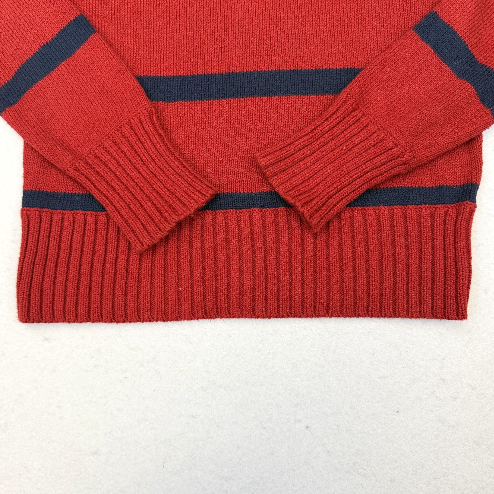 American Eagle Outfitters Rugby Striped 1/4 Zip Pullover Adult XS American Eagle Outfitters Knit Mock Neck Sweater Long Sleeve Casual Red Mens XS Size US XS / EU 42 / 0 - 3 Thumbnail