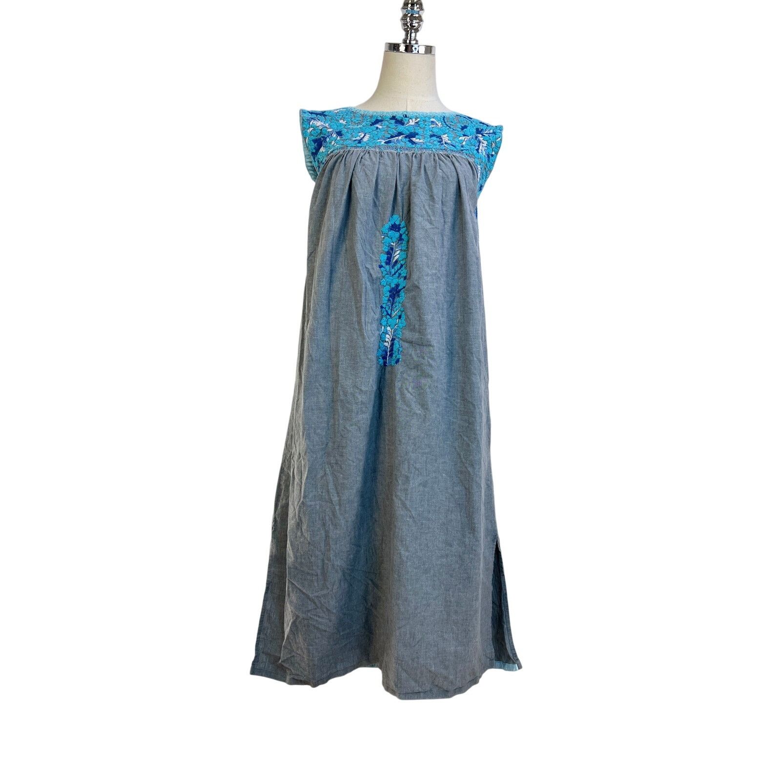 Other Mi Golondrina Arroyo Mini Dress Blue Floral Embroidered Size XS / US 0-2 / IT 36-38 - 1 Thumbnail