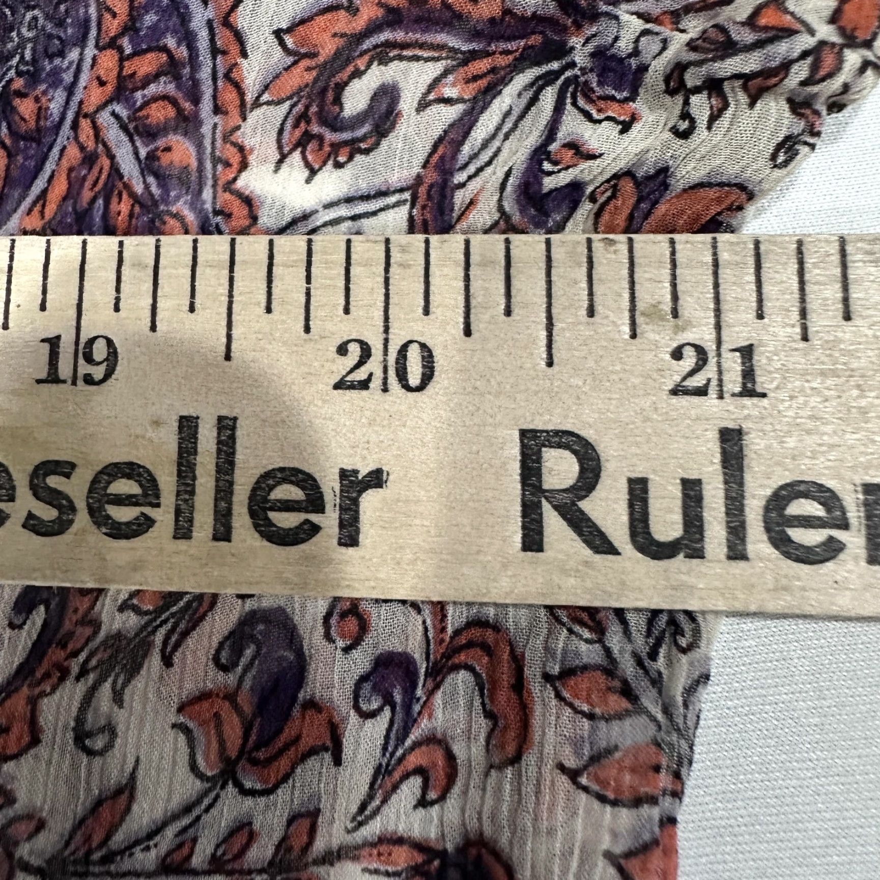 Lucky Brand Lucky Brand Blouse Womens XL Purple White Paisley Bell Sleeve Rayon Lightweight Boho Prairie Hippie Womens XL Bell Sleeve Lightweight Size XL / US 12-14 / IT 48-50 - 7 Thumbnail