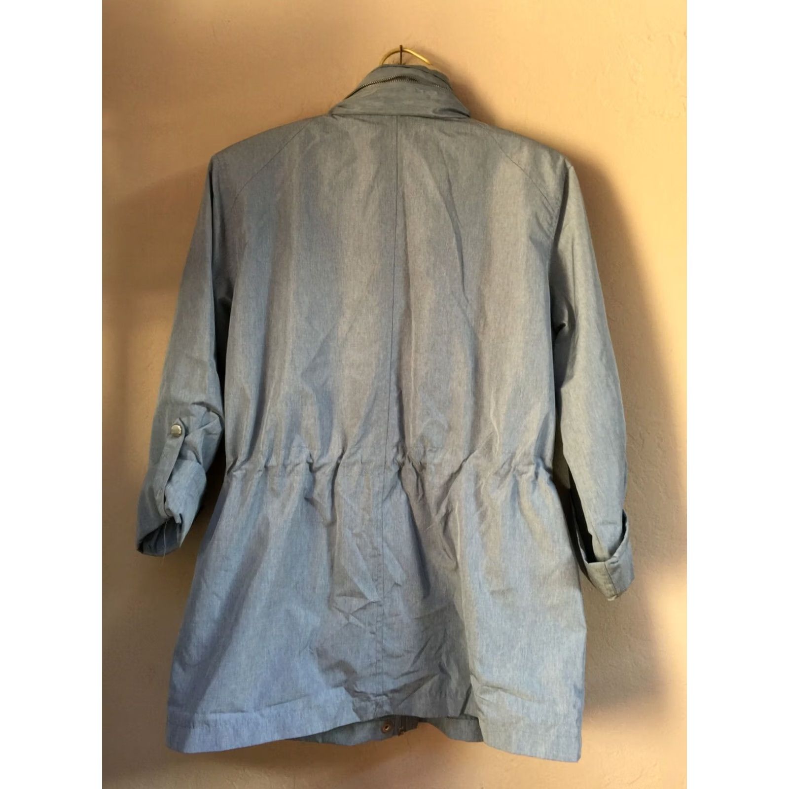 Vintage Style & Co Womens Hooded Anorak Jacket Long Sleeve Full Zip Washed Blue Sz Small Size S / US 4 / IT 40 - 2 Thumbnail