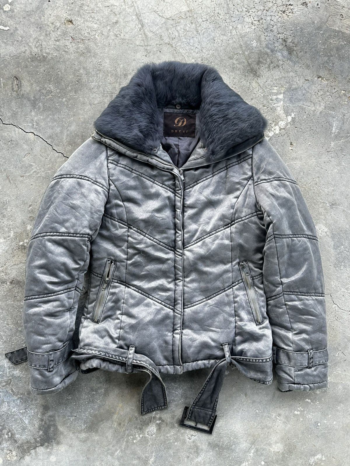 Japanese Brand Durer Fur Quilted Down Puffer Y2k Size US M / EU 48-50 / 2 - 1 Thumbnail