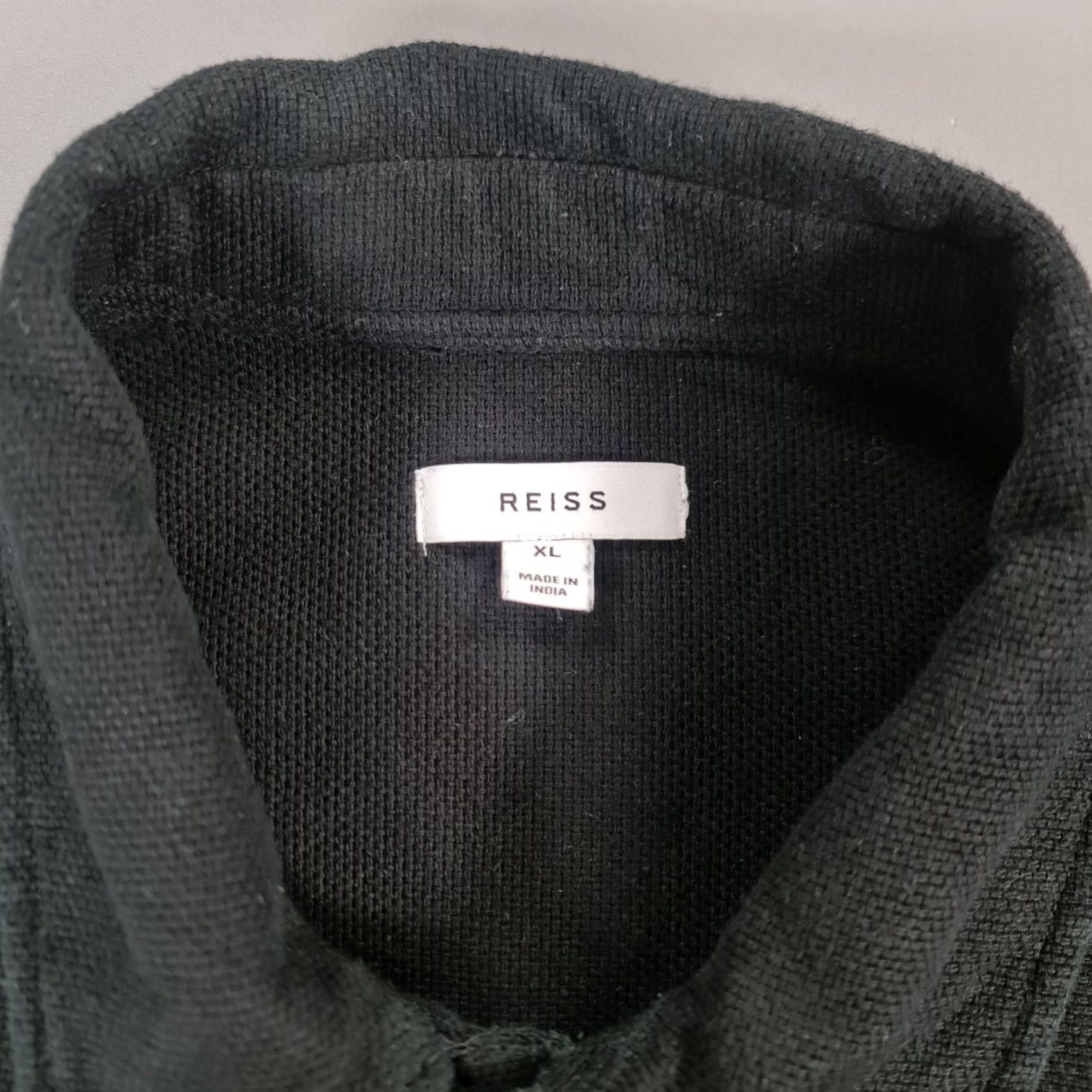 Reiss Reiss Mens Overshirt Black XL Cotton Snap Front Shacket Pockets Jacket Mens XL Black Casual Swing Over Shirt Size US XL / EU 56 / 4 - 3 Thumbnail