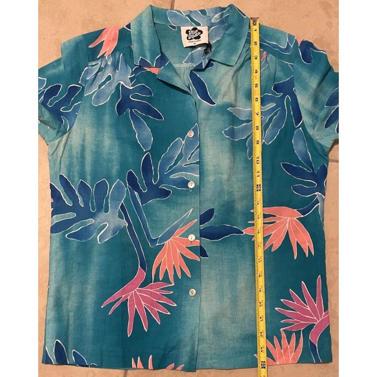 Hilo Hattie VINTAGE Hilo Hattie All Over Print Shirt M Women Blue Floral Button-Up Short Sleeve 90s 80s Hawaii Surf Beach Fashion Size M / US 6-8 / IT 42-44 - 6 Thumbnail
