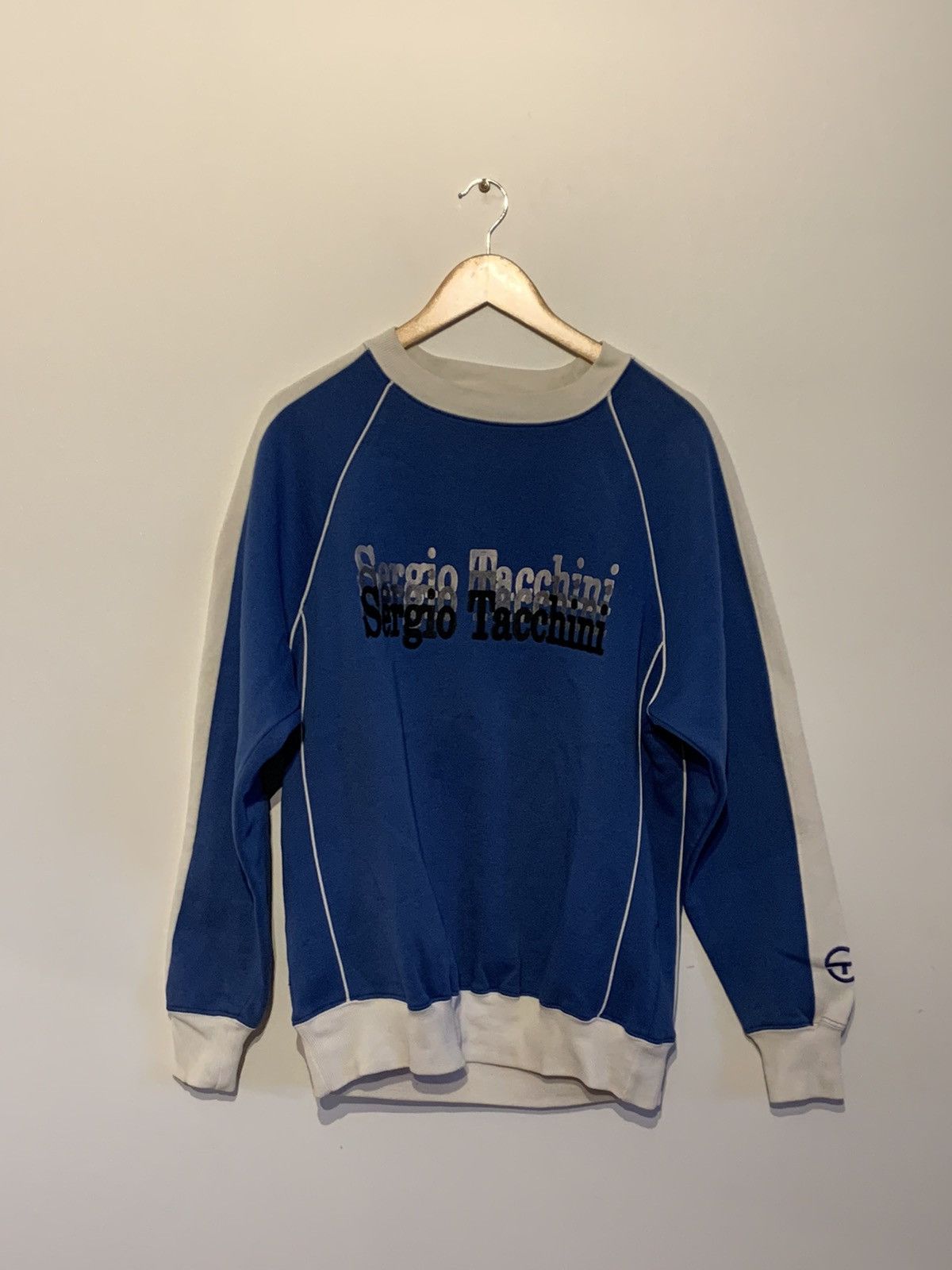 Sergio Tacchini Sergio Tachini sweat shirt vintage blue and white M Size US M / EU 48-50 / 2 - 3 Thumbnail