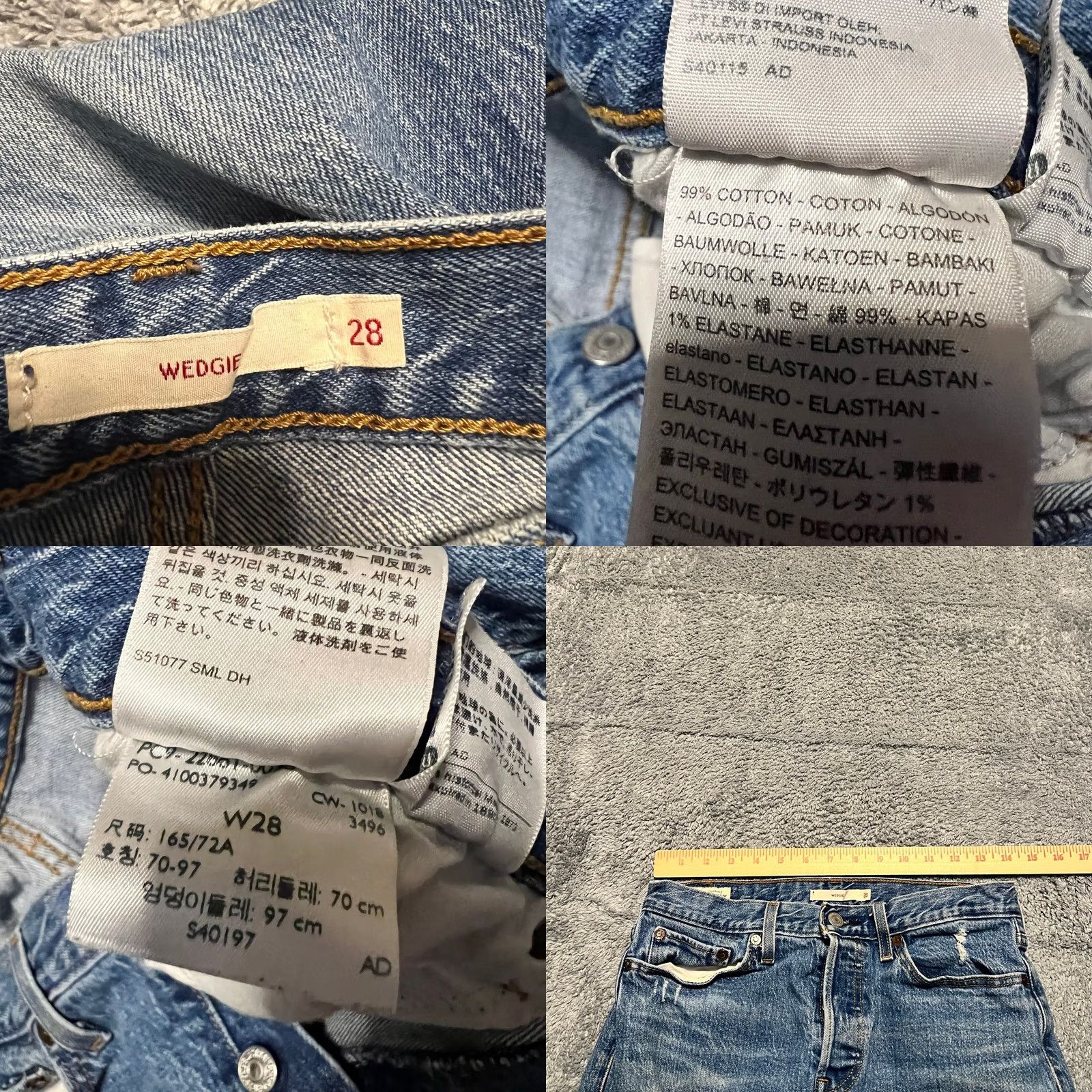 Levi's Levi’s Jeans Womens Cropped Distressed Button Fly Wedgie 28 Blue Regular Womens 28 Wedgie Distressed Button Fly Premium Cropped Jeans Size 28" / US 6 / IT 42 - 8 Thumbnail
