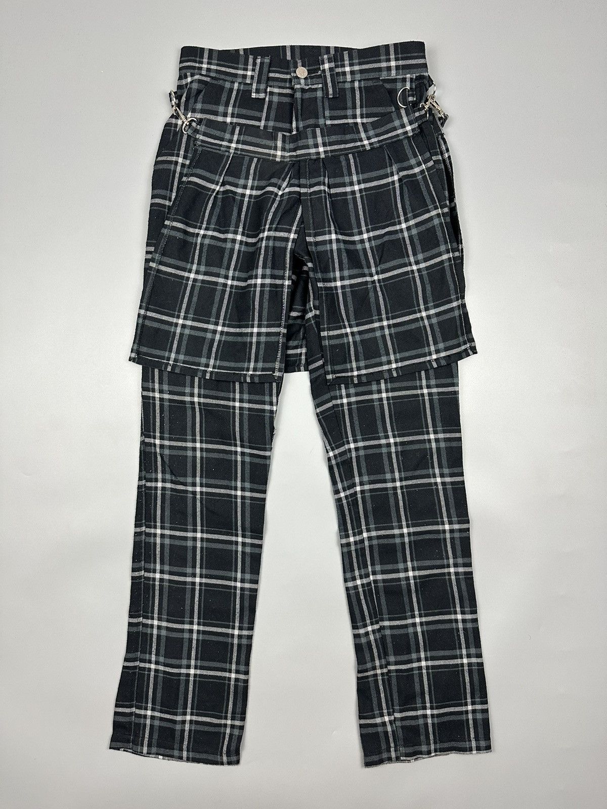 Seditionaries 🔥Sick🔥 Secret Agents Bondage Multi Zipper Checkered Pants Size US 27 - 2 Thumbnail